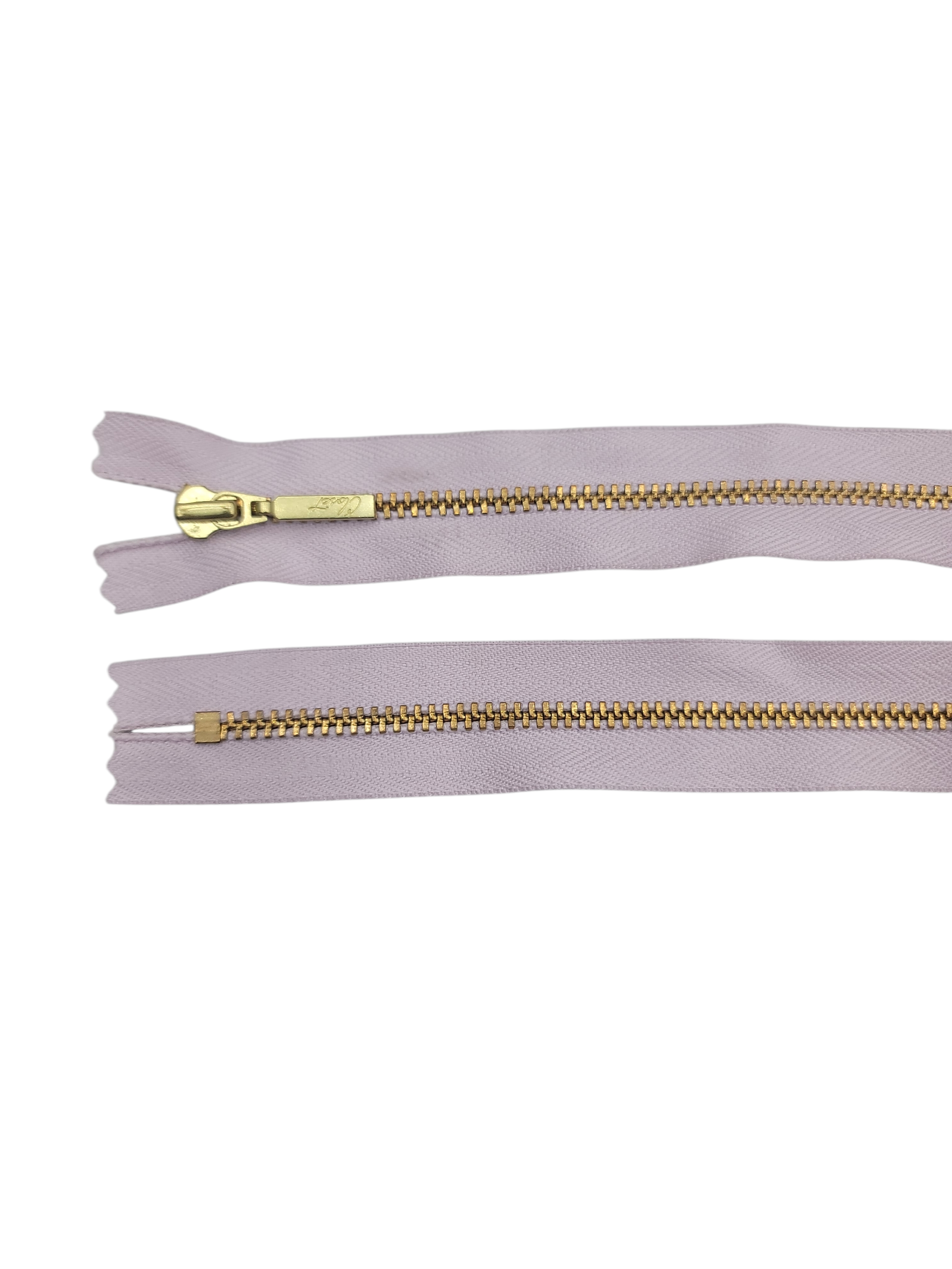 YKK Size 3 Closed End Gold Metal Zip | 55cm