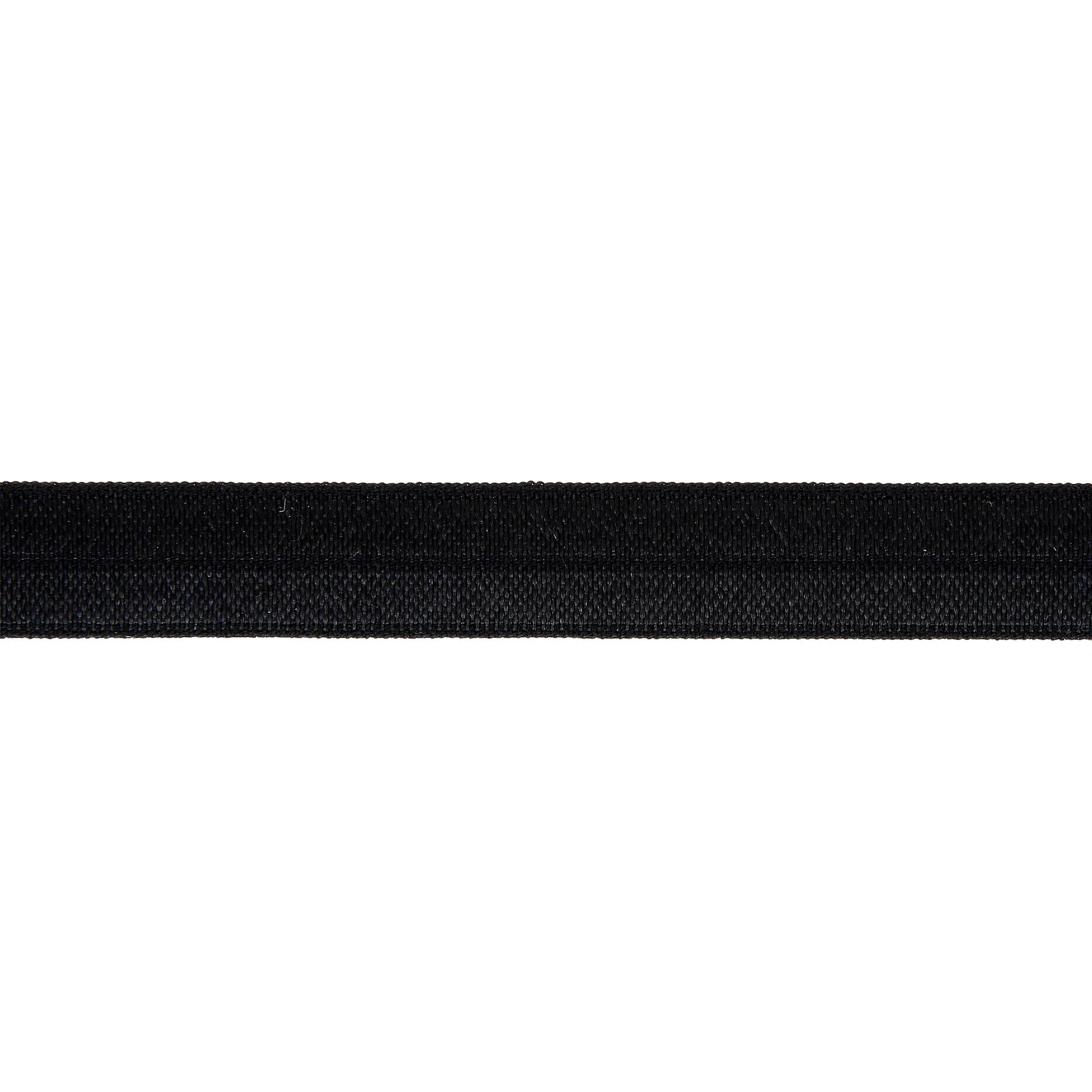 Black fold-over elastic ribbon, 15mm wide, shown horizontally against a white background.