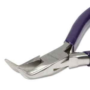 Beadsmith Bent Chain Nose Pliers – Dark Blue-Silver Steel Head