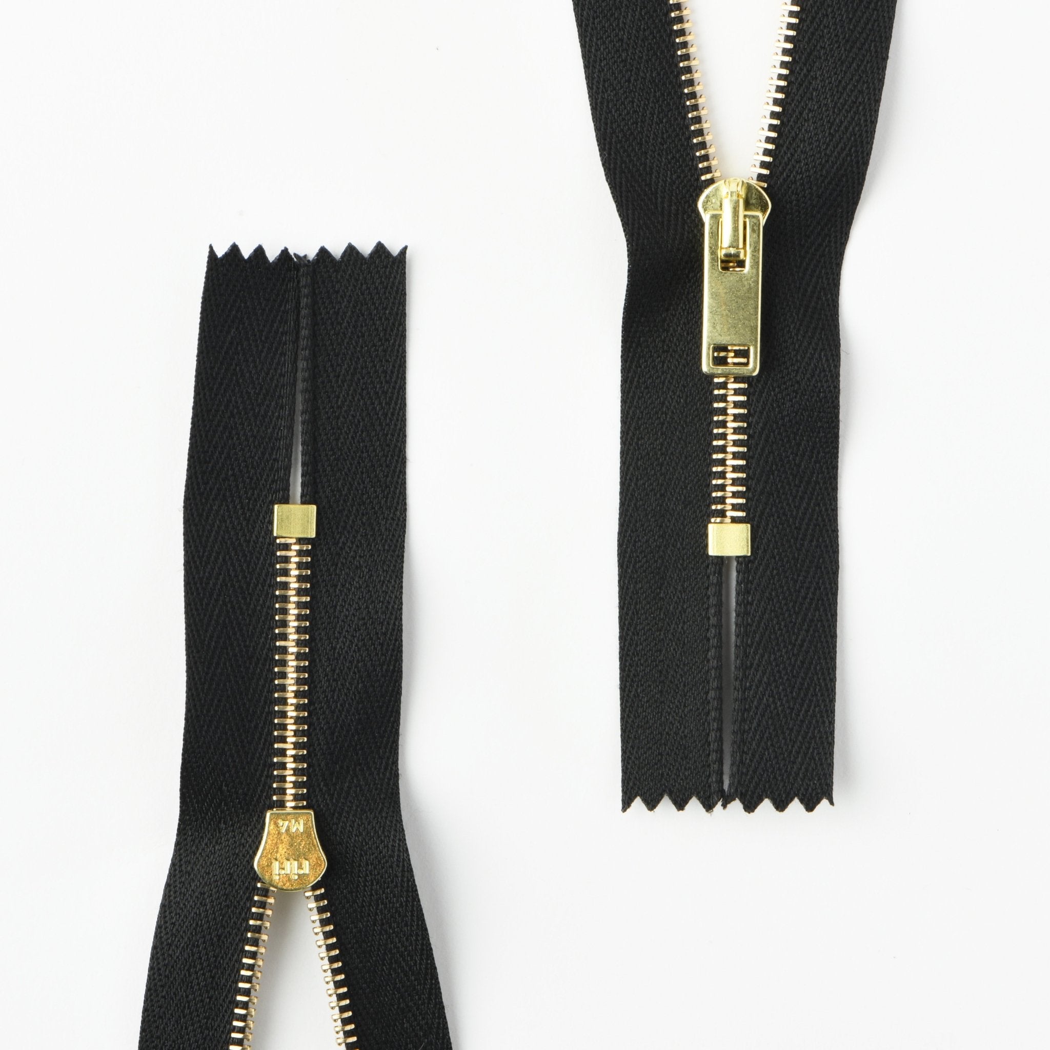 RIRI Gold Metal Closed End Zip, 24cm, ME4, 3T - Galedi Pins