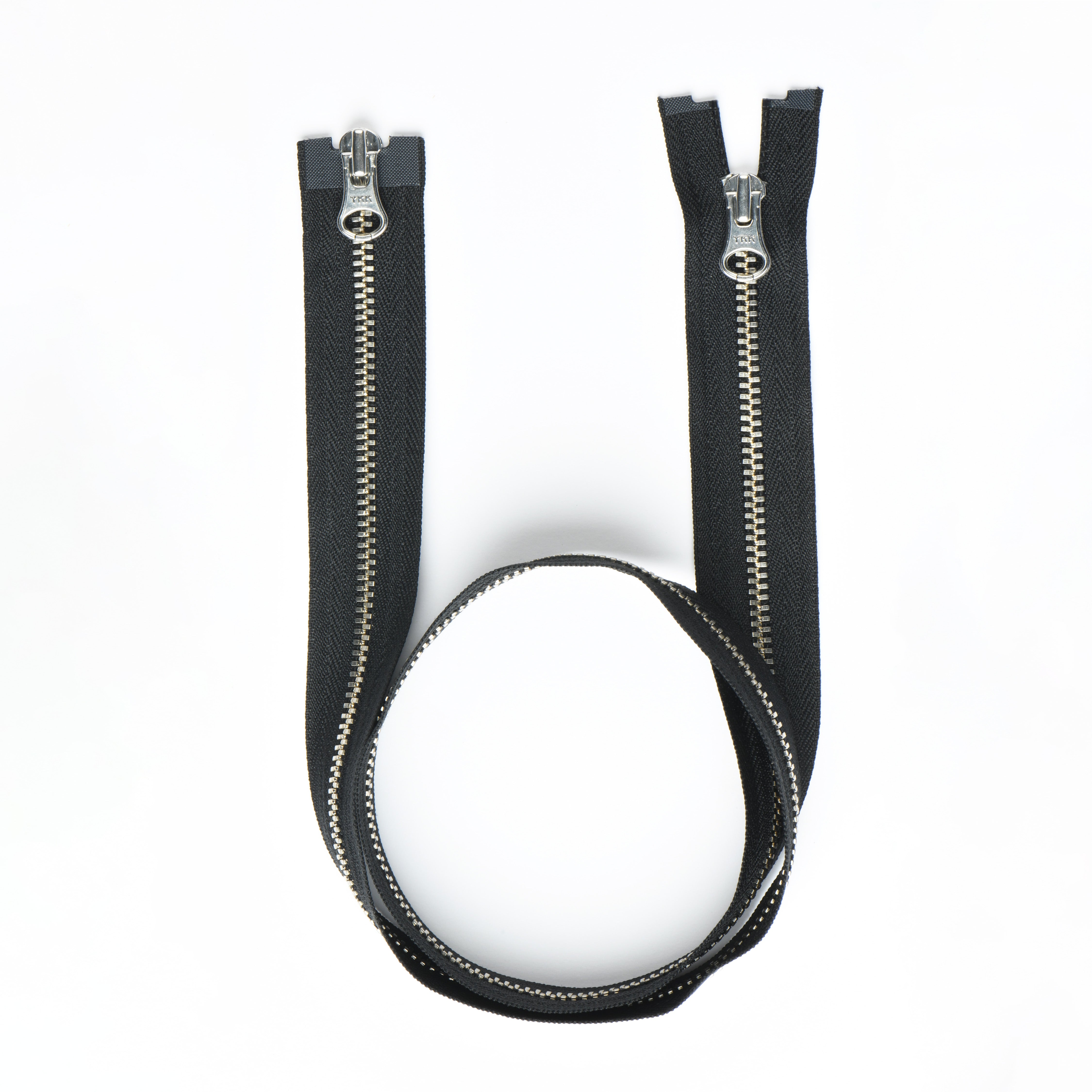 YKK Silver Metal Two Way Open End Zip – 70cm Length