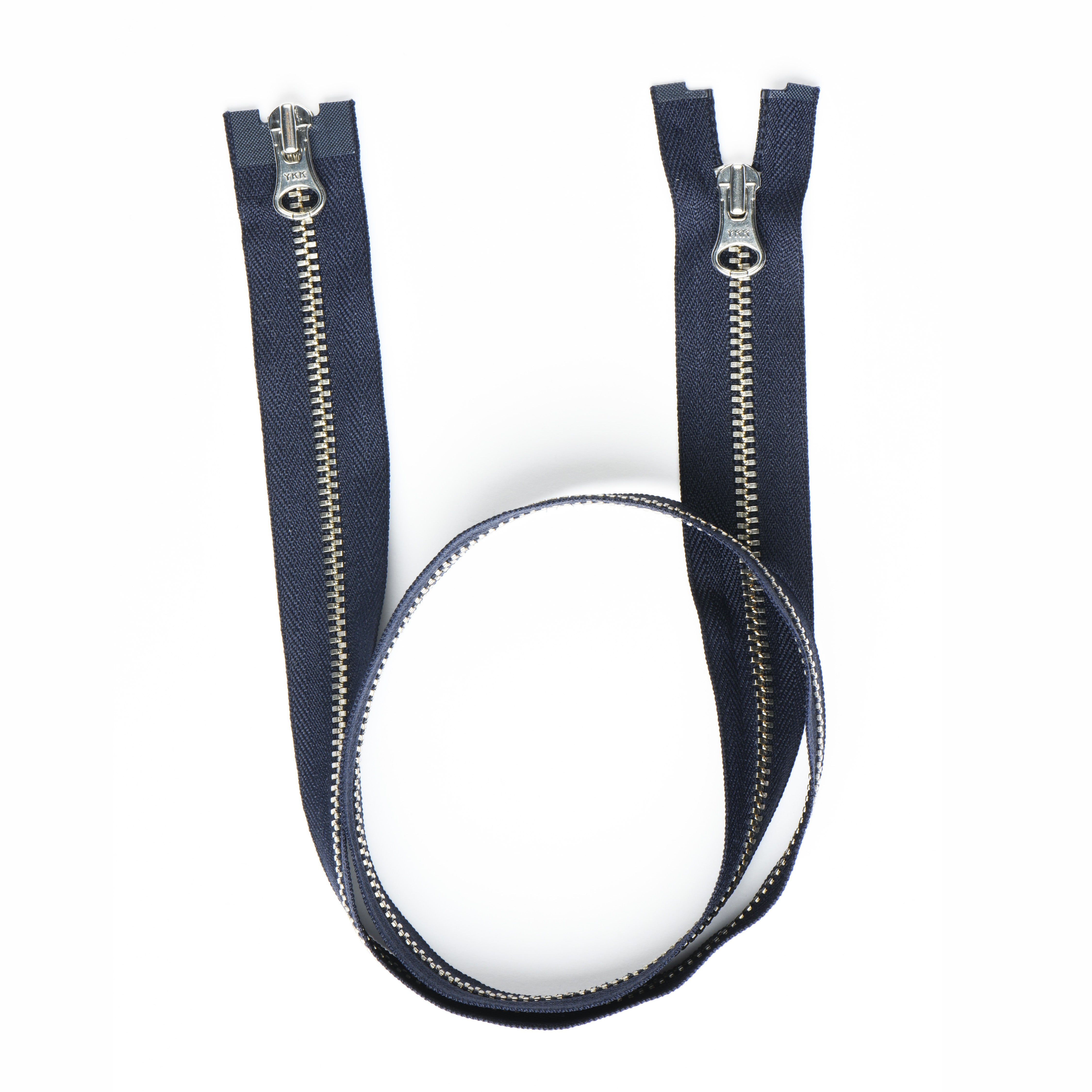 YKK Silver Metal Two Way Open End Zip – 70cm Length