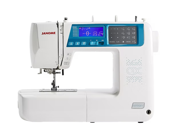 Janome 5270QDC computerized sewing machine with digital display and controls.