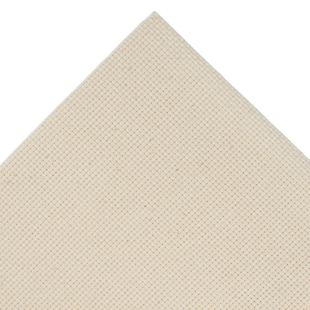 Close-up of cream-colored Monk's Cloth fabric for punch needle and rug hooking.