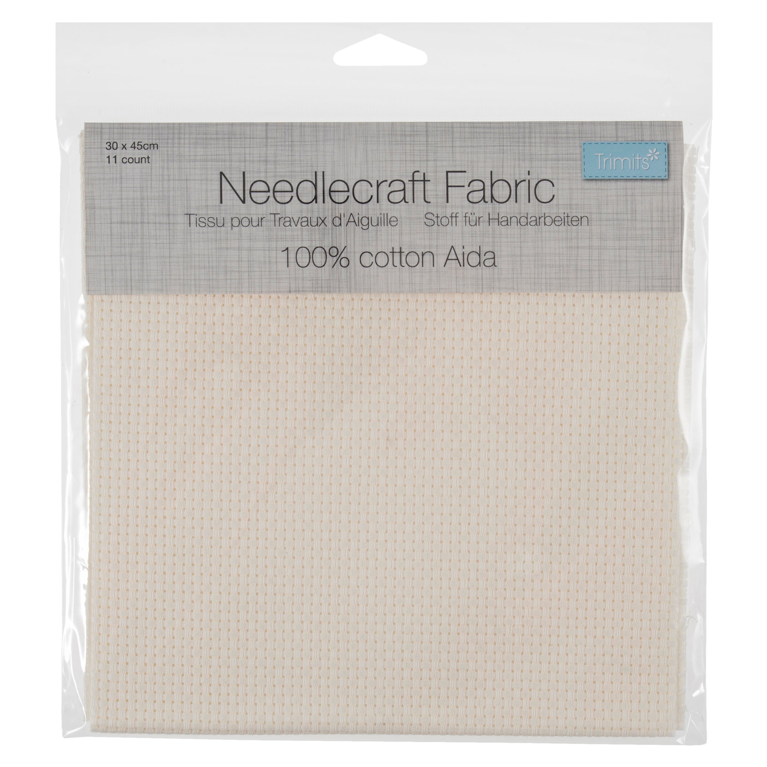 Trimits Aida Fabric 11 Count Cream 100% Cotton 45x30cm