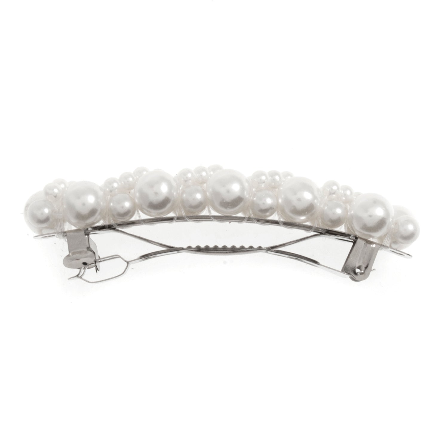 Hair Spring Clip: Mixed Bead: 1.7 x 8.2cm: Pack of 1