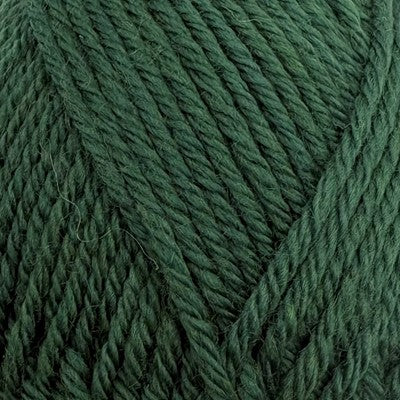Close-up of Stylecraft Naturals Pure Wool DK yarn in Bottle green showing its twisted texture.
