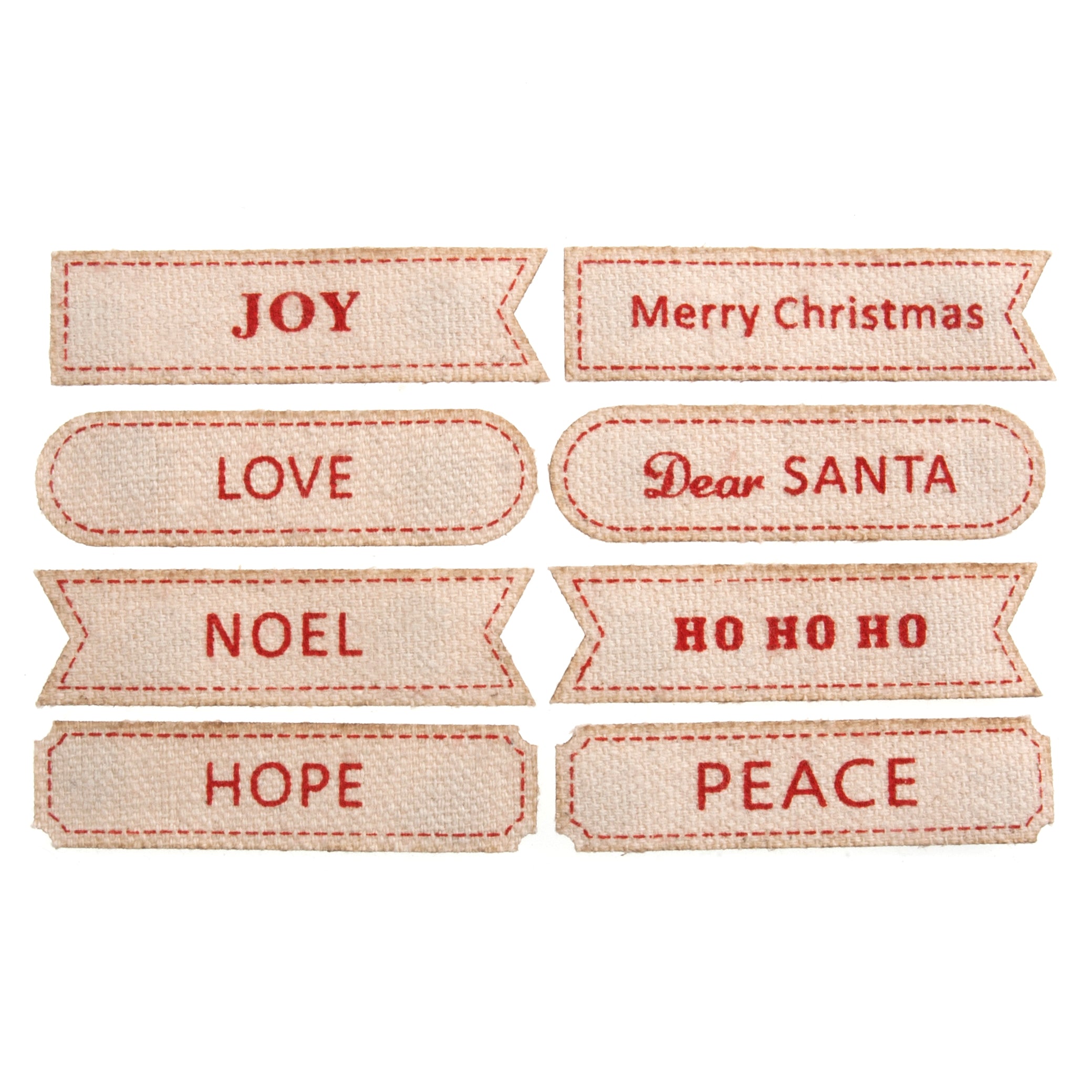 Trimits Merry Christmas Fabric Stickers – Pack of 8 Craft Embellishments