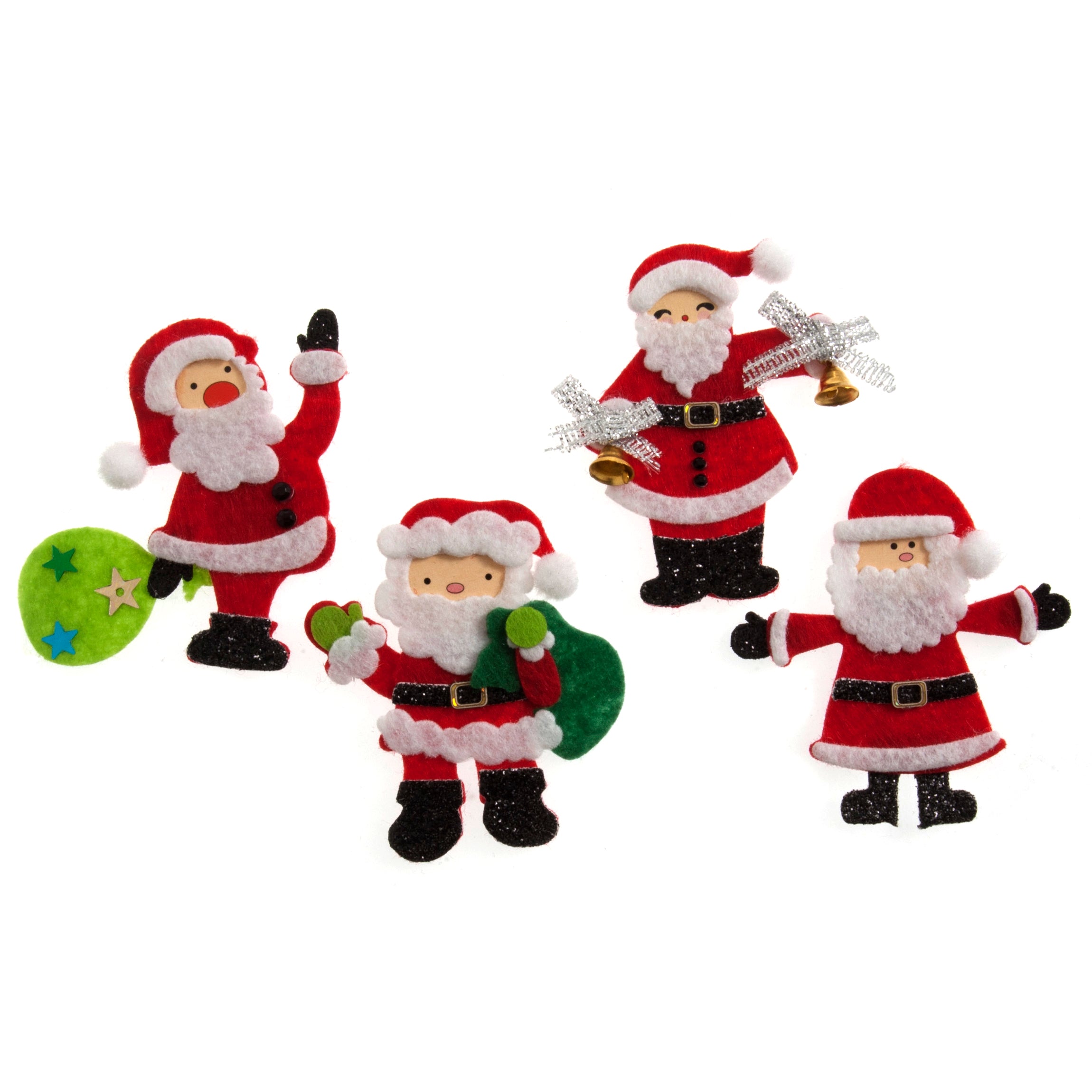 Trimits Assorted Santa Adhesive Sticks - Pack of 4 Paper Embellishments