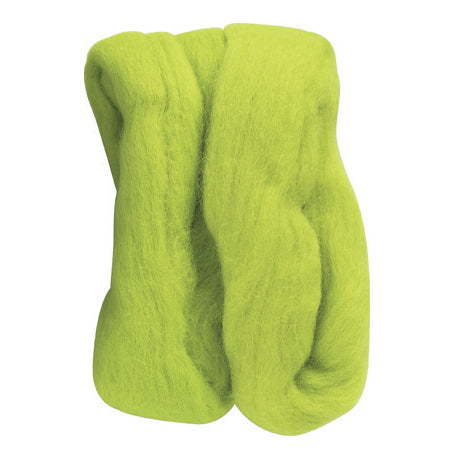 Clover Natural Wool Roving – 20g Pink, Moss Green, Lime Green
