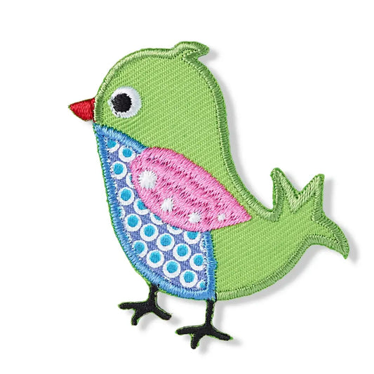 Applique Exclusive bird, green/rose