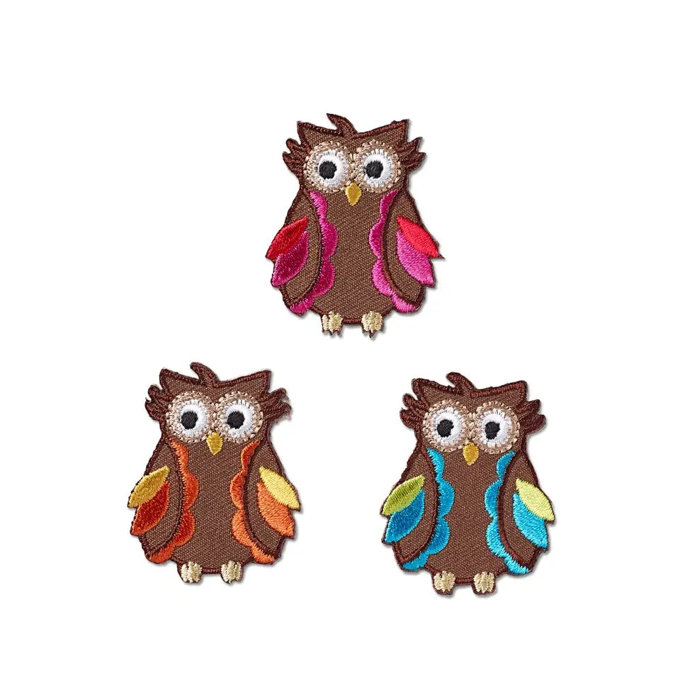 Applique Exclusive owls , self-adhesive and iron-on