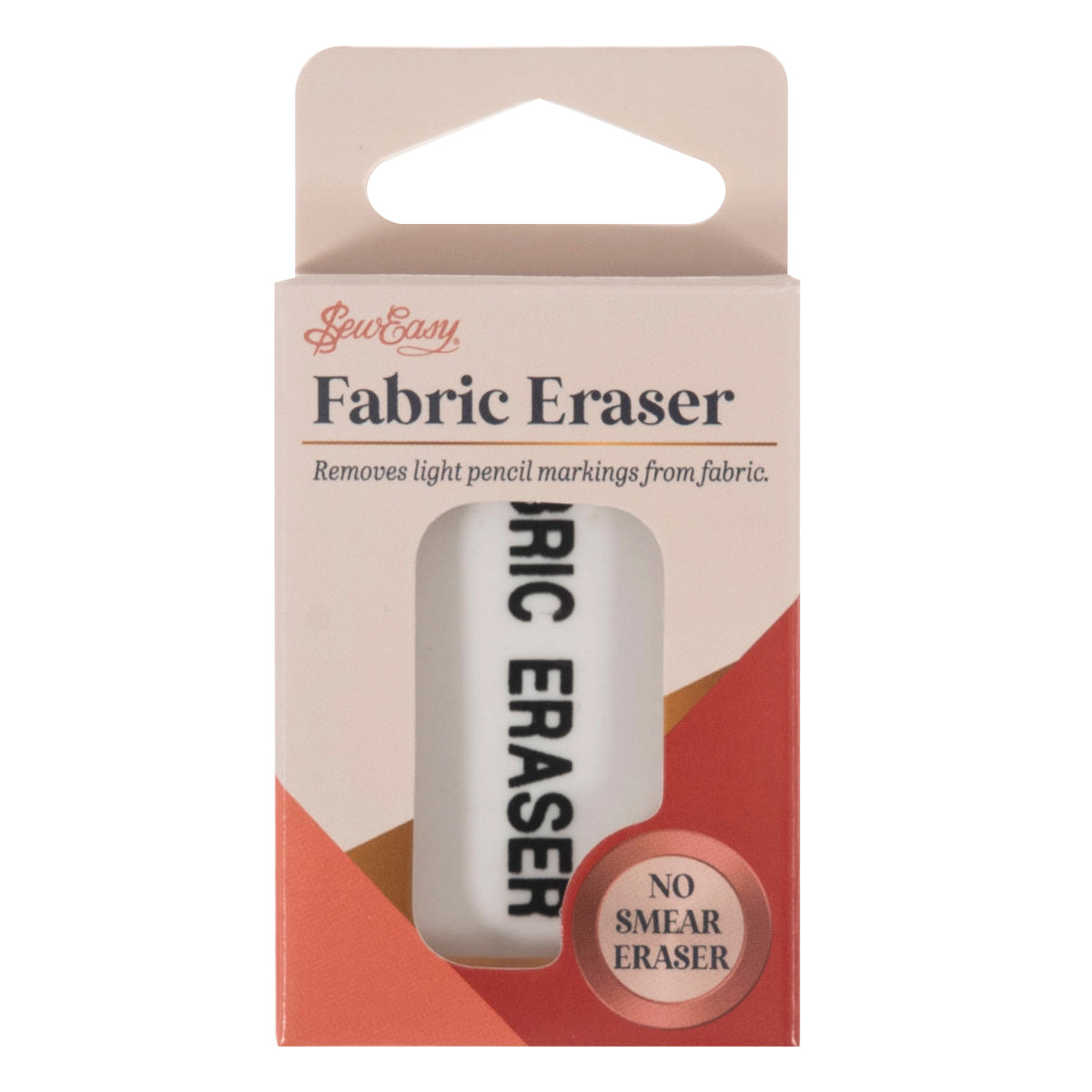Sew Easy Fabric Eraser in packaging, designed to remove light pencil markings from fabric.