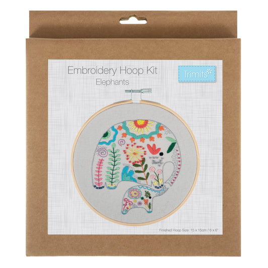 Embroidery Hoop Kit Elephants