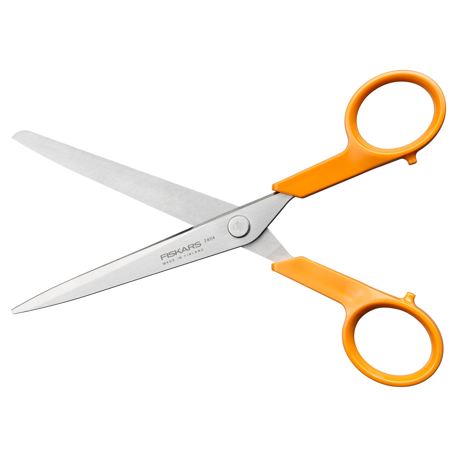 Fiskars Classic 16cm universal scissors with orange handles and stainless steel blades.