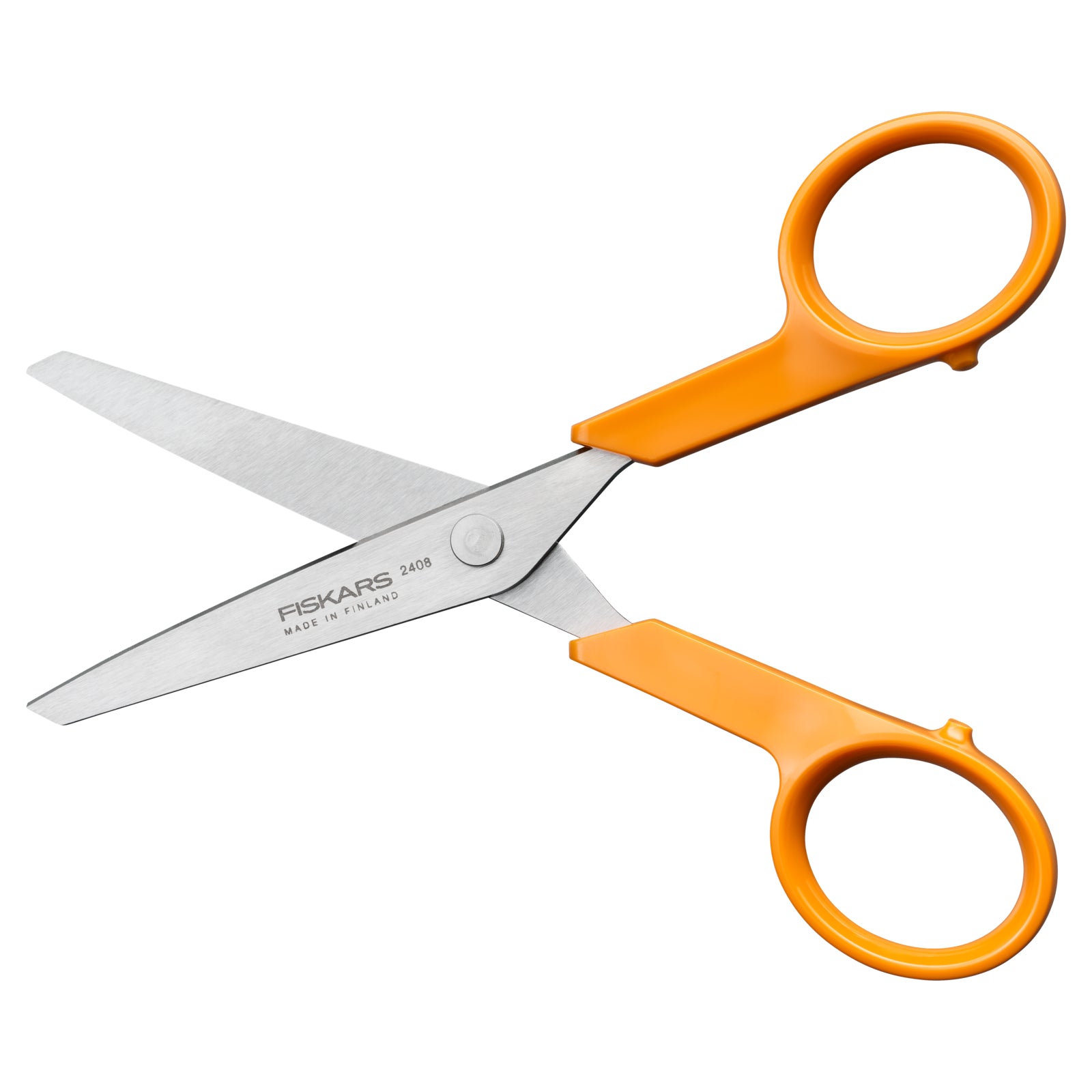 Fiskars Classic 13cm hobby scissors with orange ergonomic handles and silver blades.