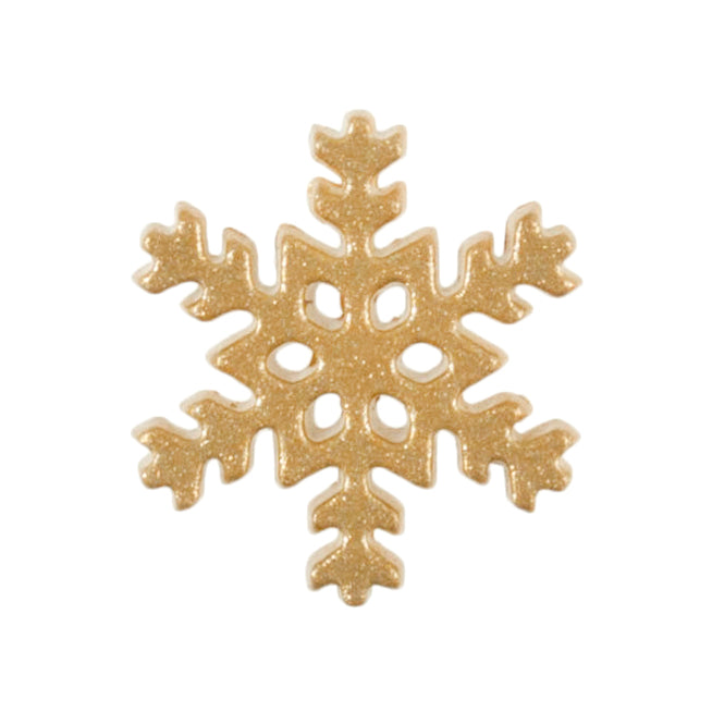 Trimits Snowflake Christmas Buttons – 18mm Gold Nylon