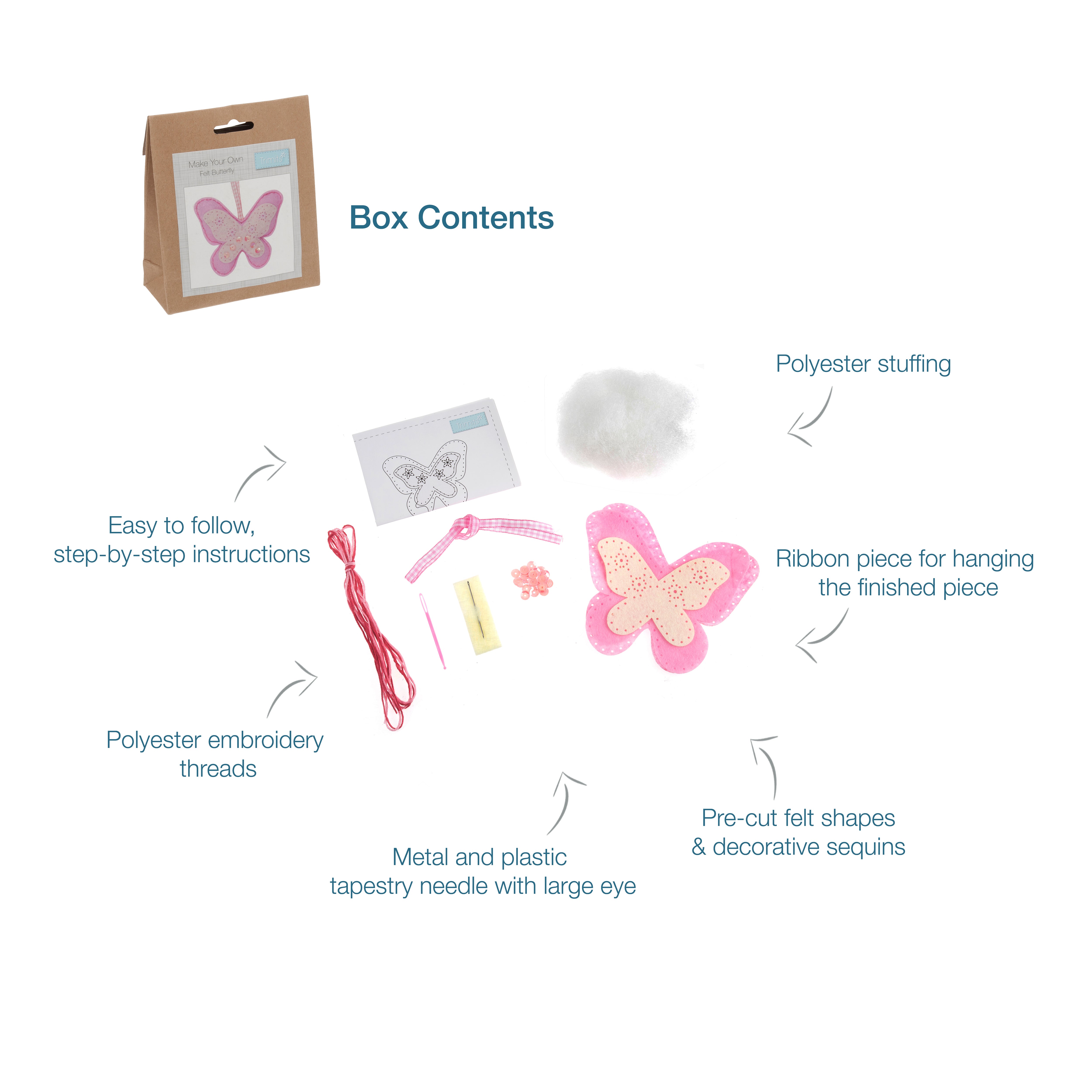 Trimits Felt Decoration Kit – Butterfly Craft Kit