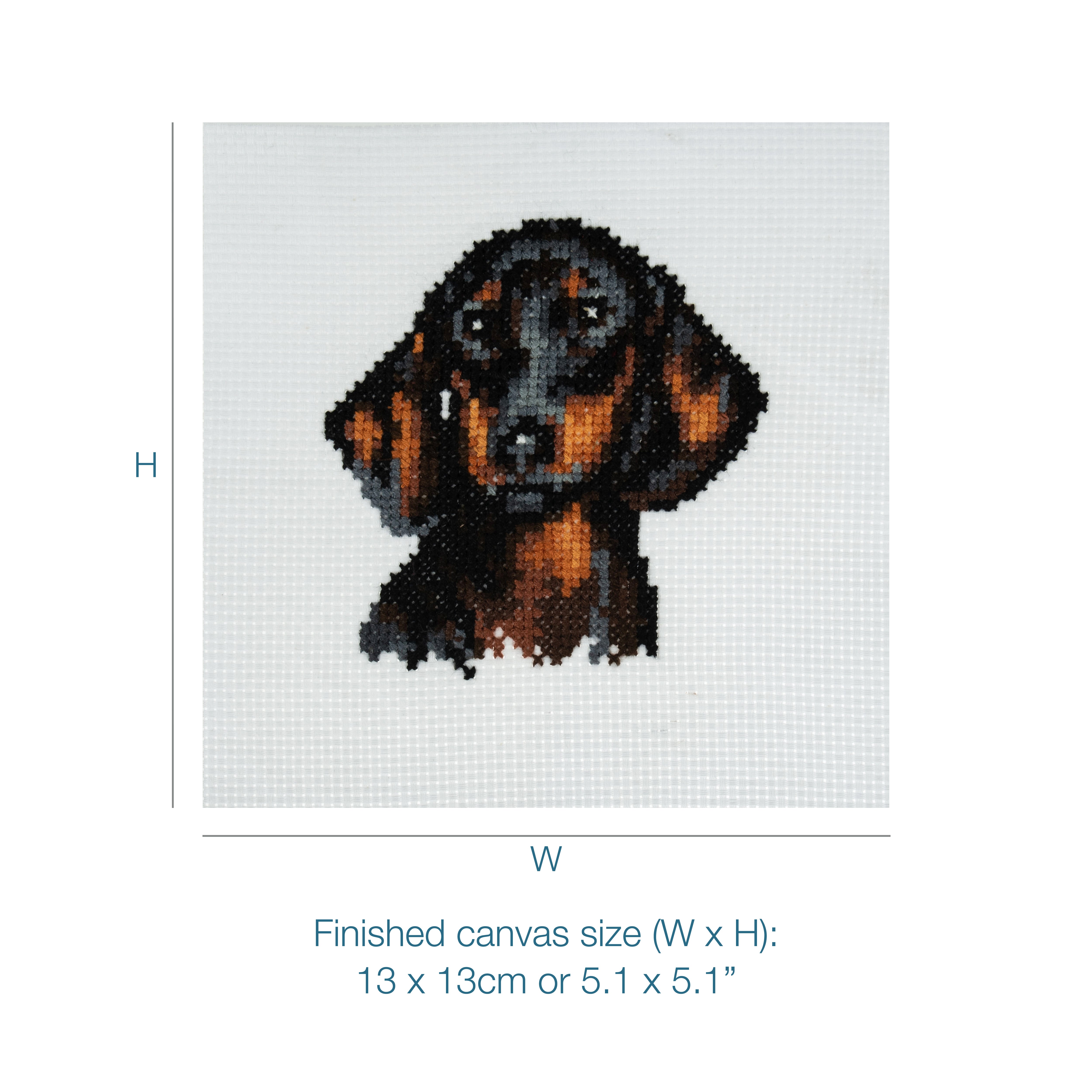 Trimits Mini Counted Cross Stitch Kit, Dachshund Design, 11 Count Aida