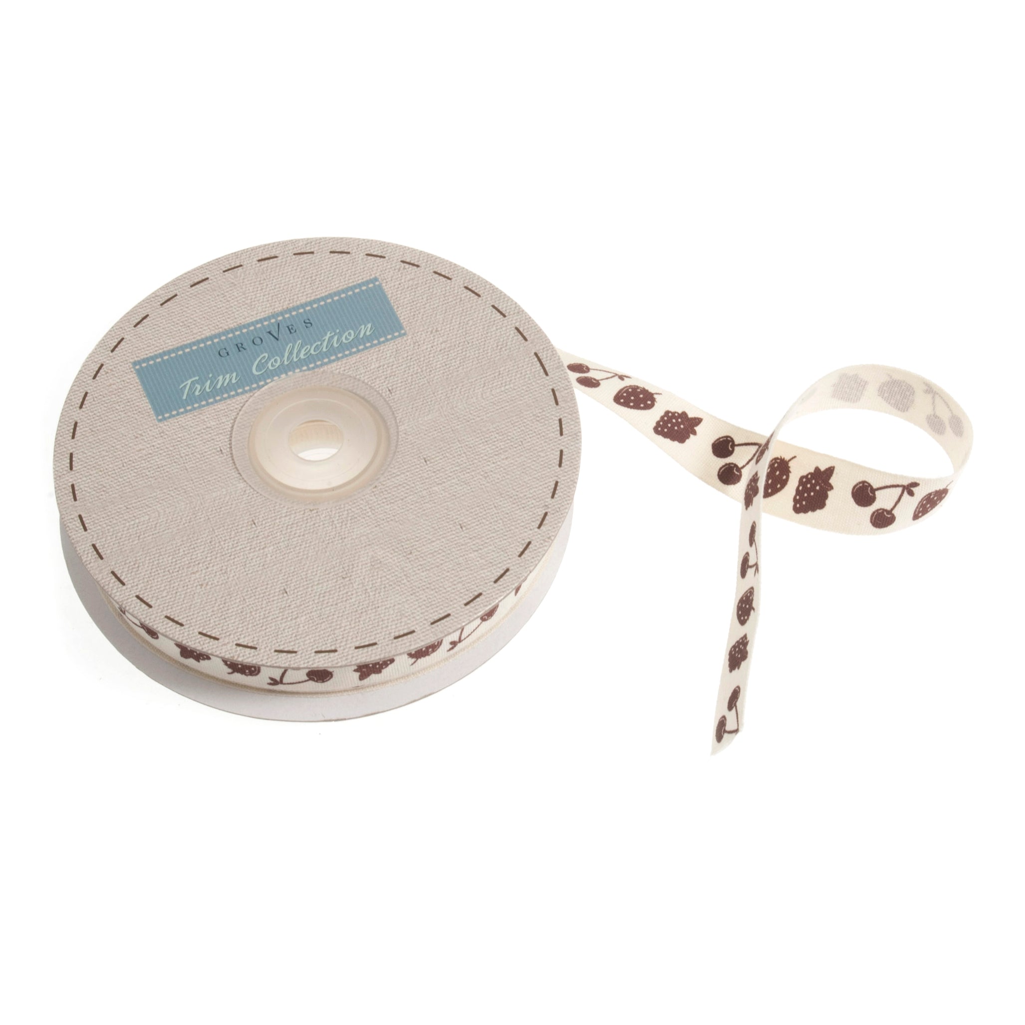 Groves Jam Fruit Cotton Ribbon – 15mm Baking & Craft Tape