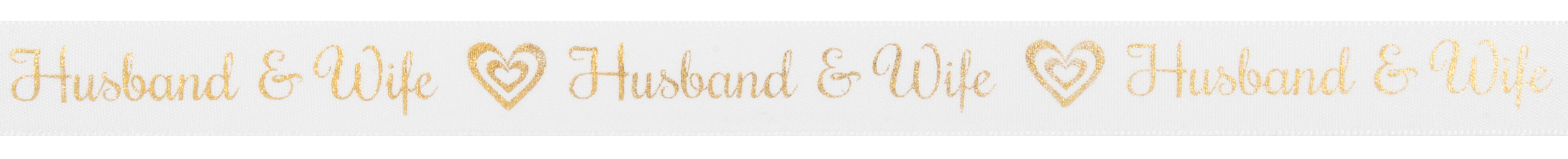 Trimits Satin Ribbon: Husband & Wife - Just Married - Mr&Mrs: 1m x 15mm White Polyester