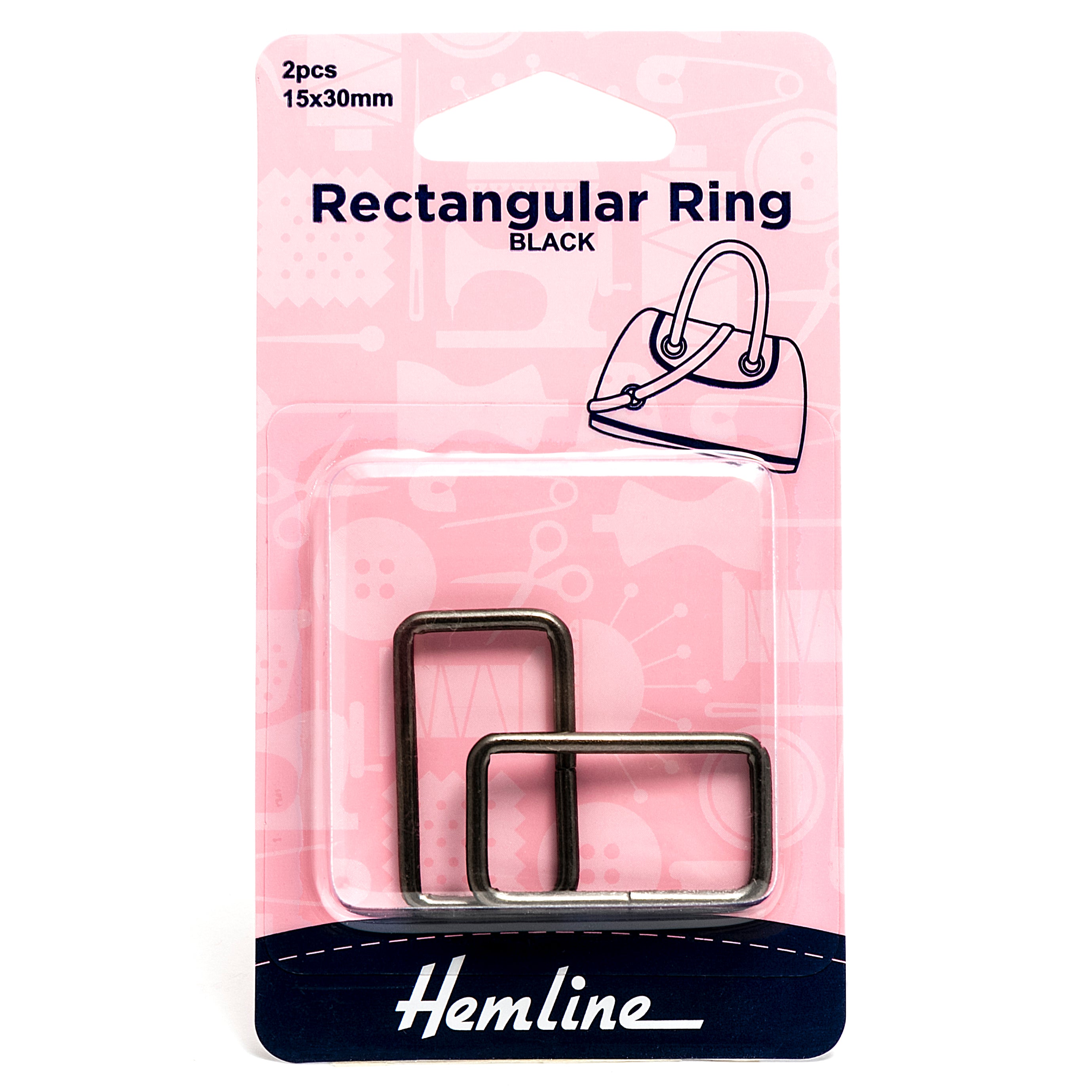 Rectangular Nickel Black Rings – 30mm – 2 Pieces | Galedi Pins