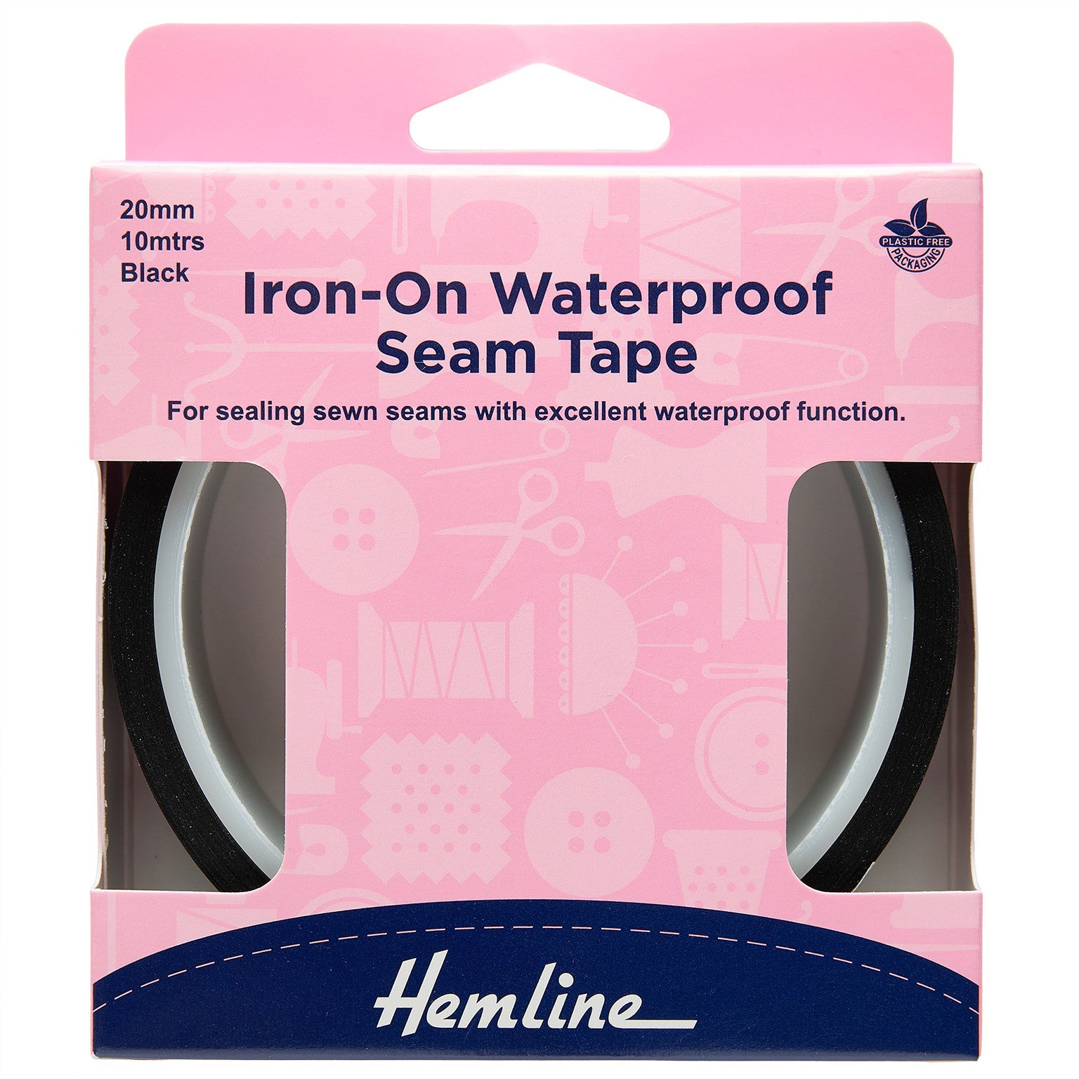 Hemline Iron-On Waterproof Seam Tape – 10m x 20mm Fabric Repair