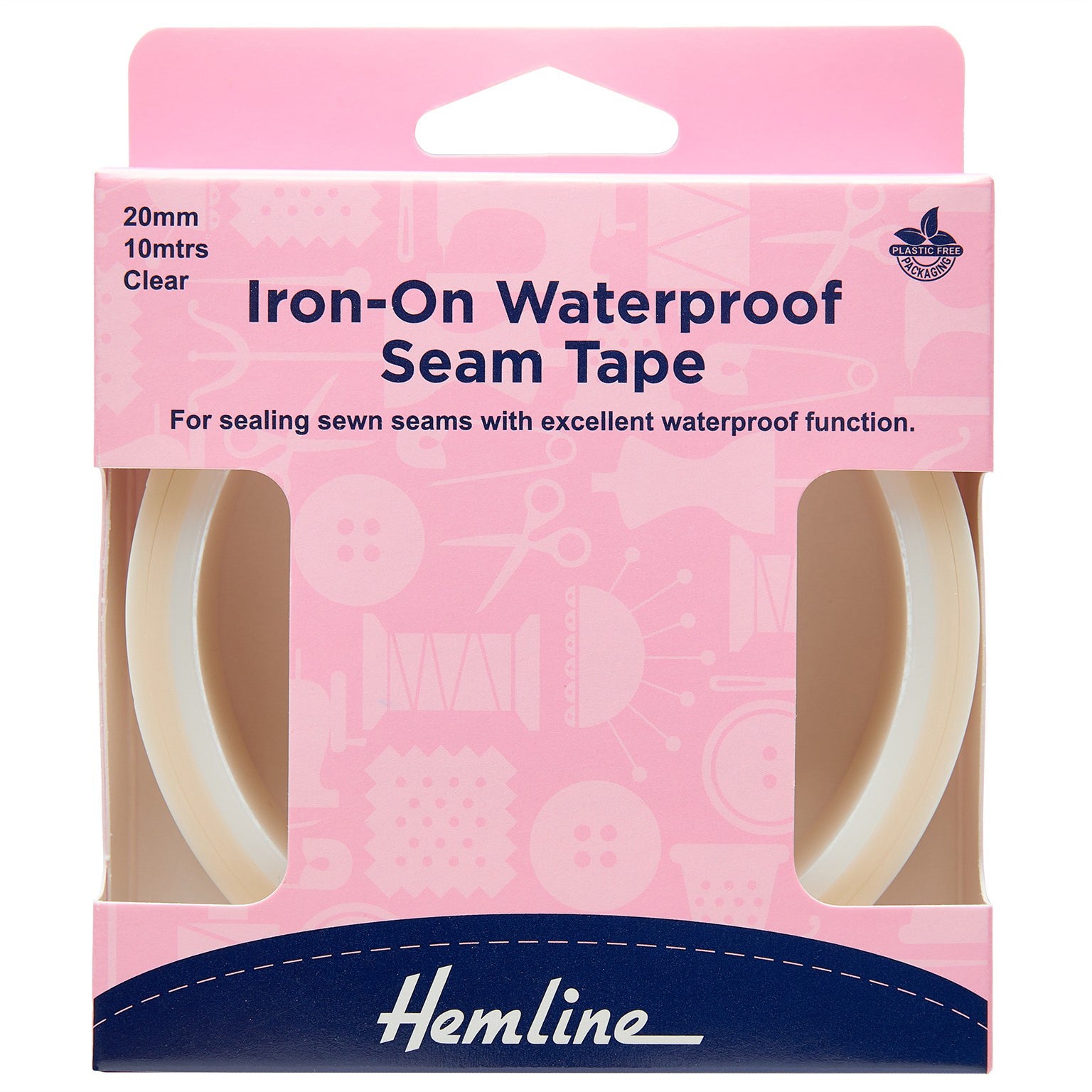 Hemline Iron-On Waterproof Seam Tape – 10m x 20mm Fabric Repair