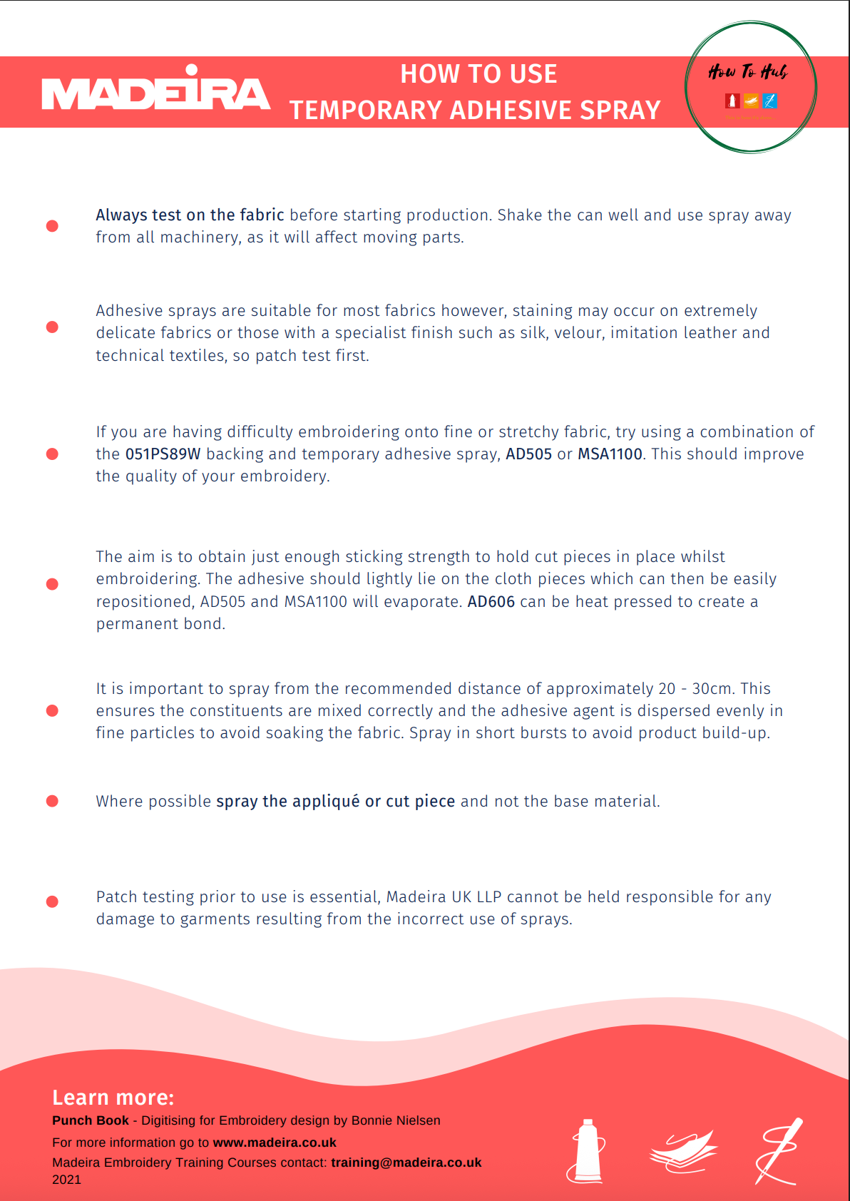 Madeira Temporary Adhesive Spray can with instructions.