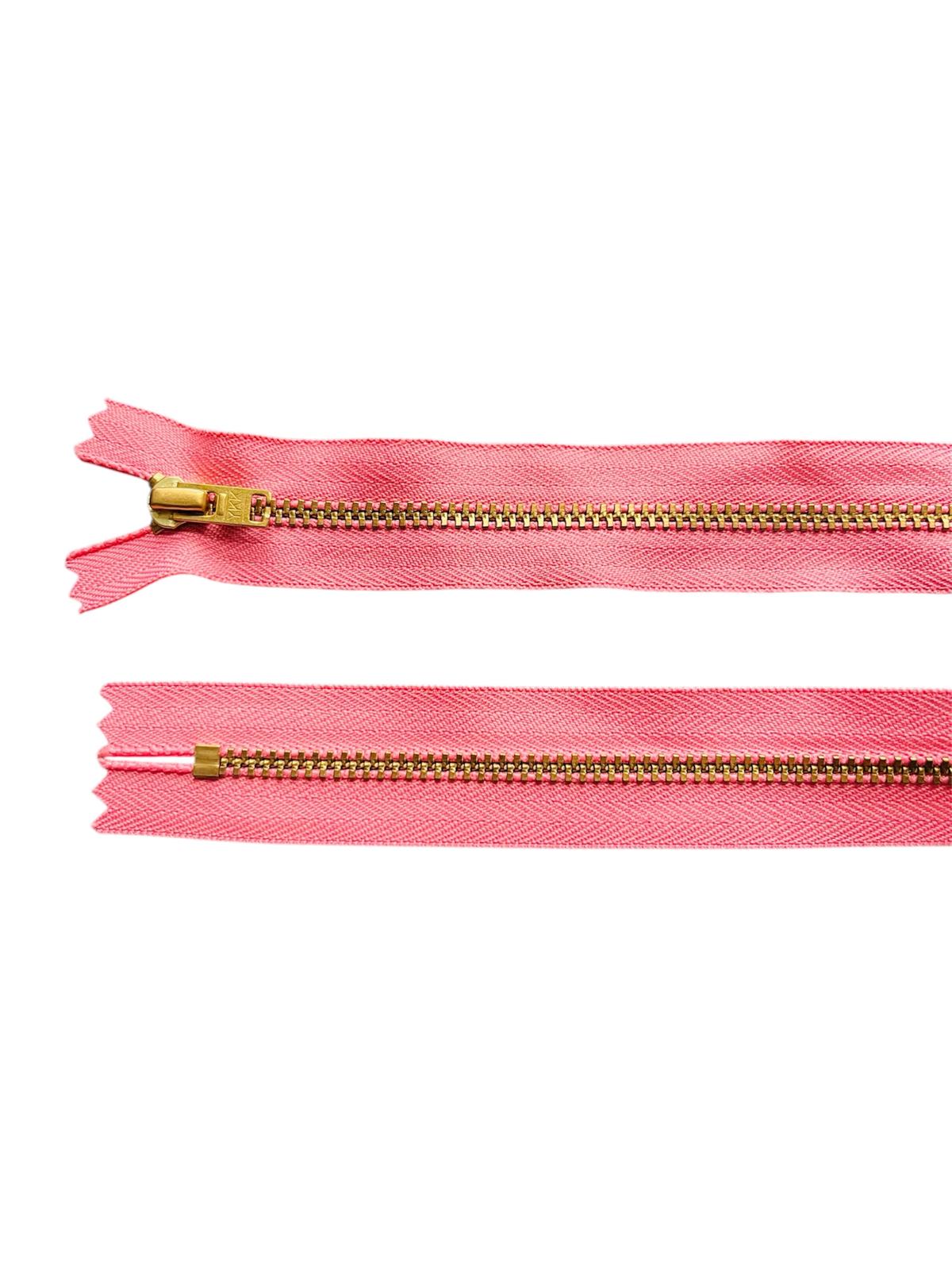 YKK Size 3 Closed End Gold Metal Zip | 55cm