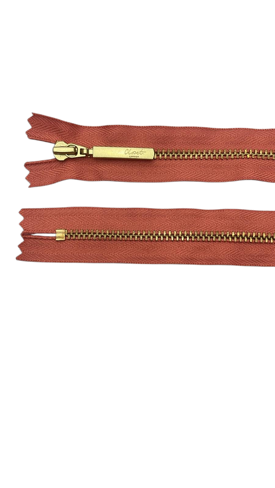 YKK Size 3 Closed End Gold Metal Zip | 55cm