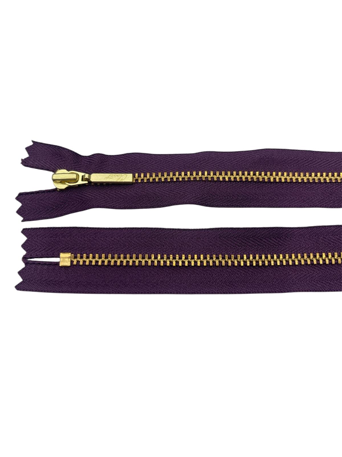 YKK Size 3 Closed End Gold Metal Zip | 55cm