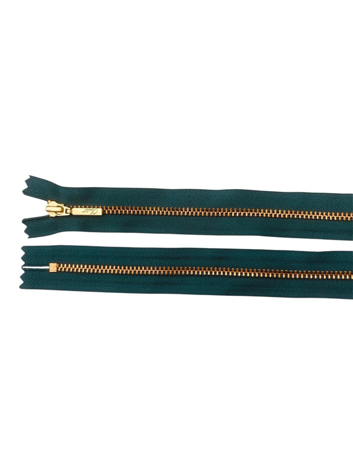 YKK Size 3 Closed End Gold Metal Zip | 55cm