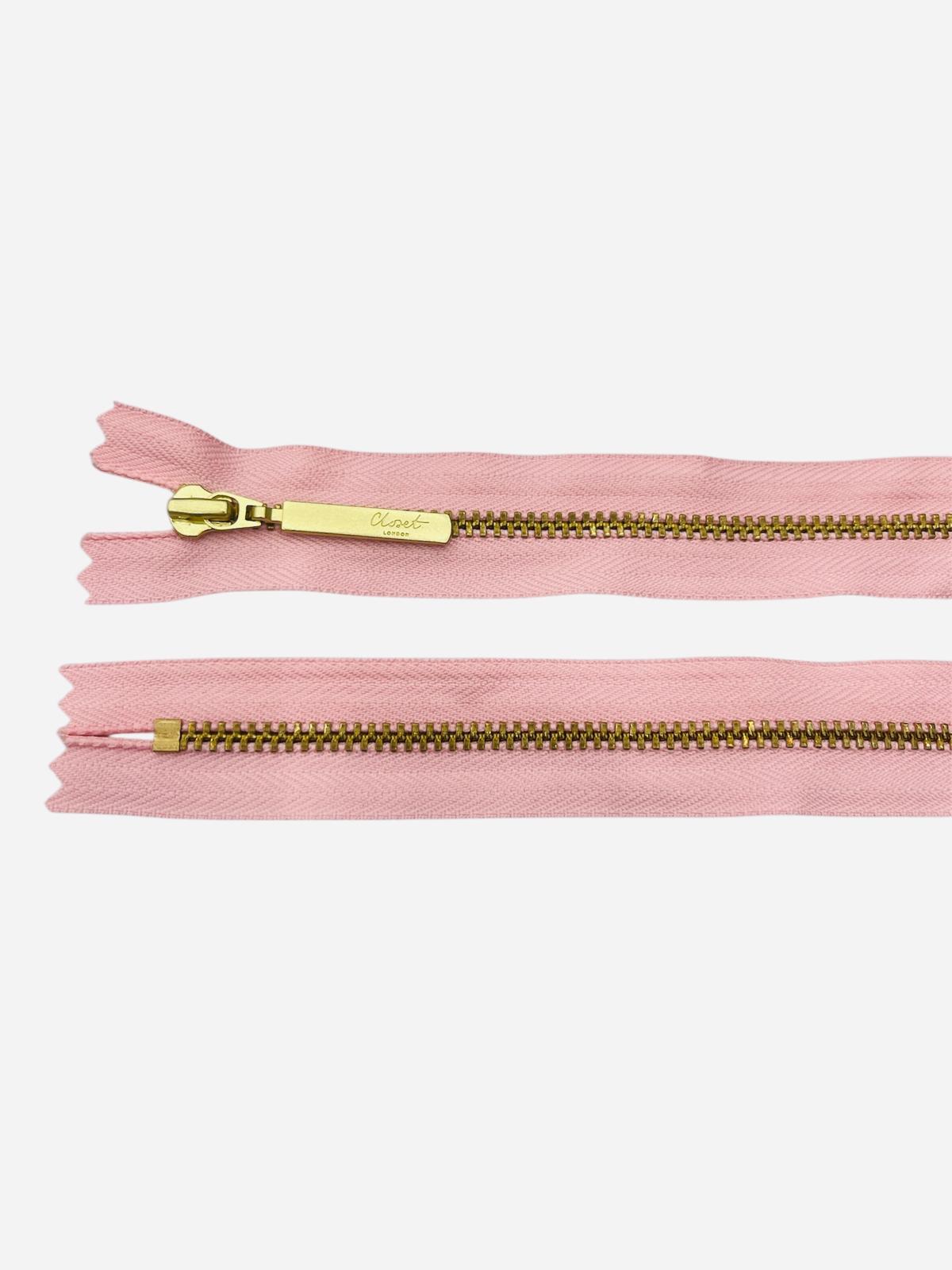 YKK Size 3 Closed End Gold Metal Zip | 55cm