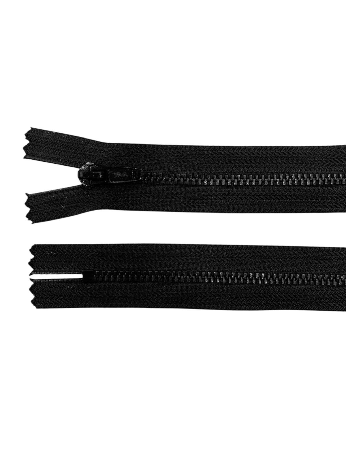 Black YKK metal zipper with closed end, size 3.