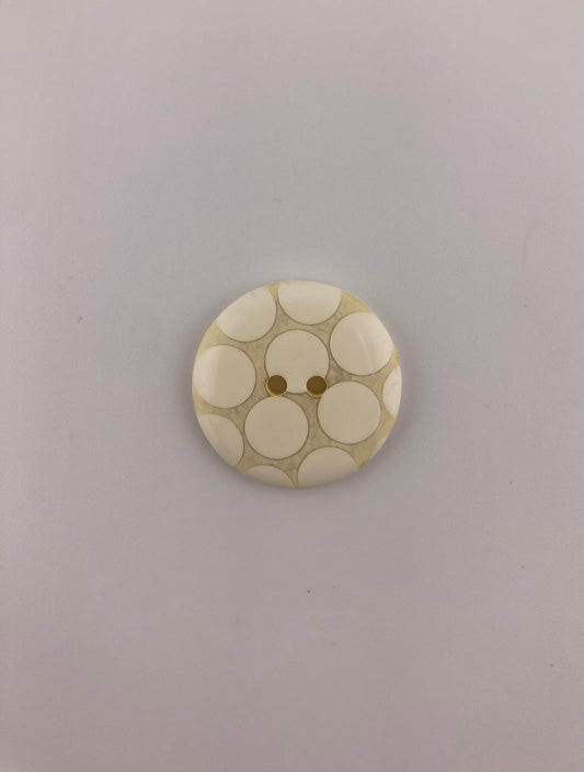 Ivory Polka dot Button, 26mm, 2-holes