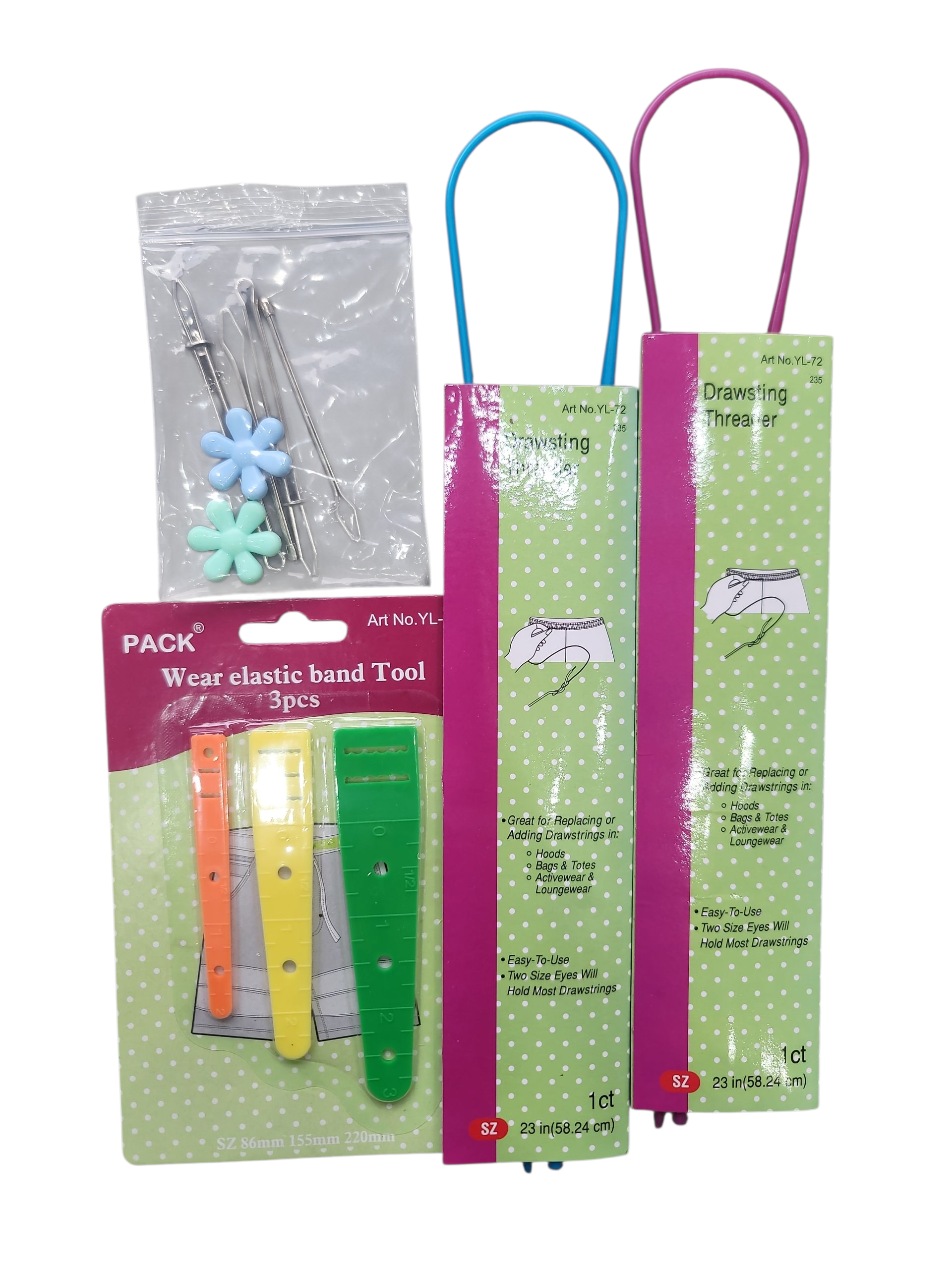 Galedi Pins Sewing Needle Devices with Thread Guide & Elastic Band Clips