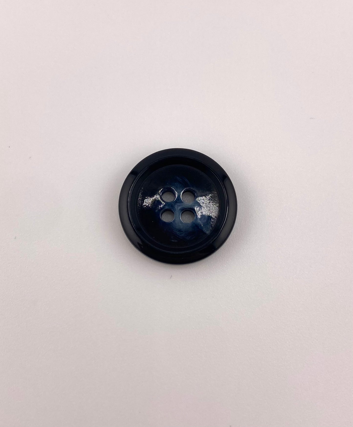 Black/ Blue Marble Effect Button, 21mm, 4-holes