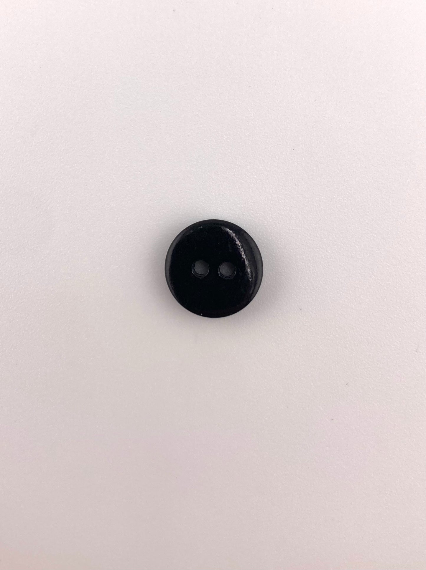 Black Button, 12mm, 2-holes