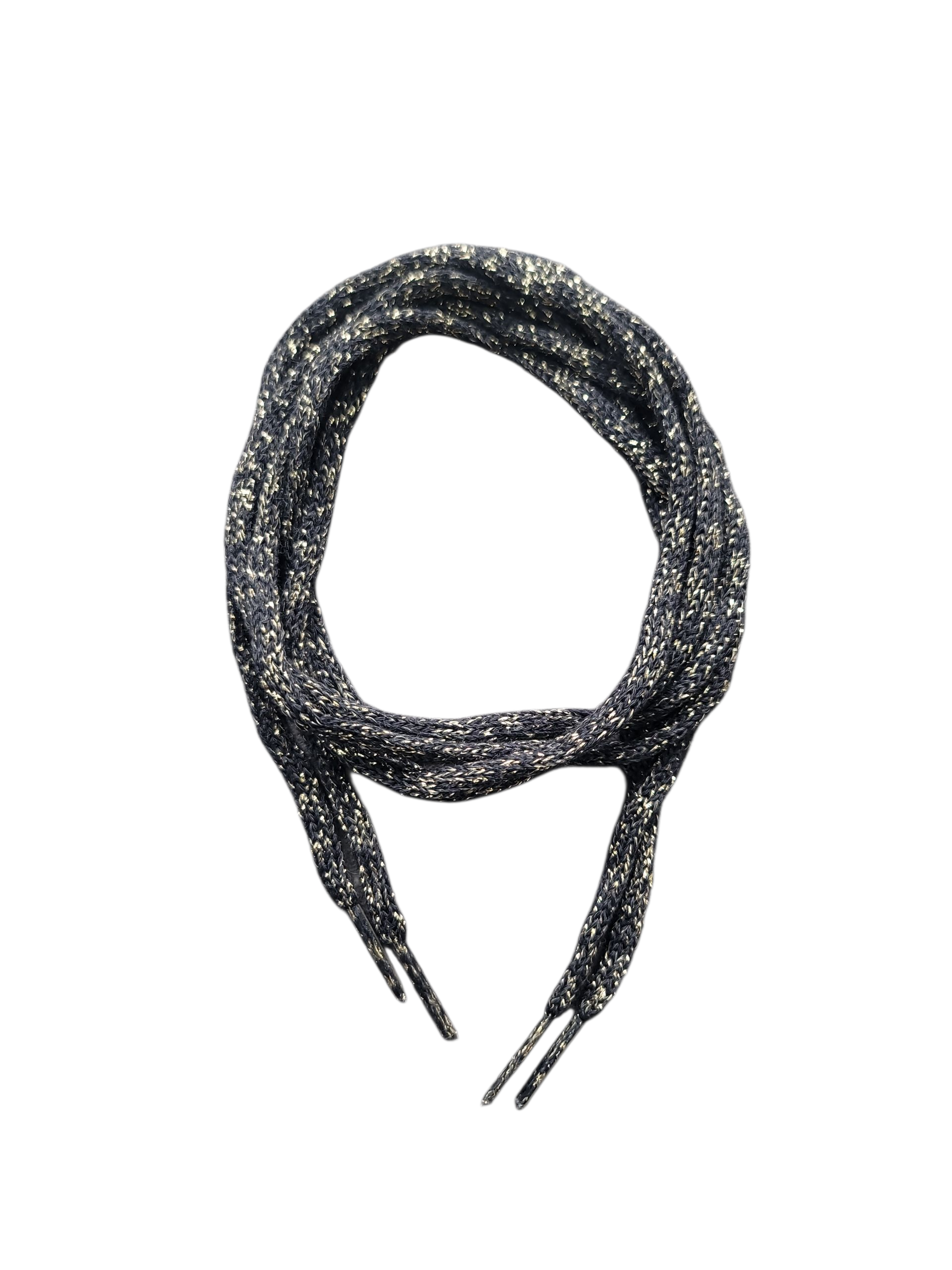 Galedi Pins Black Round Shoelaces with Gold Metallic Thread – 90cm