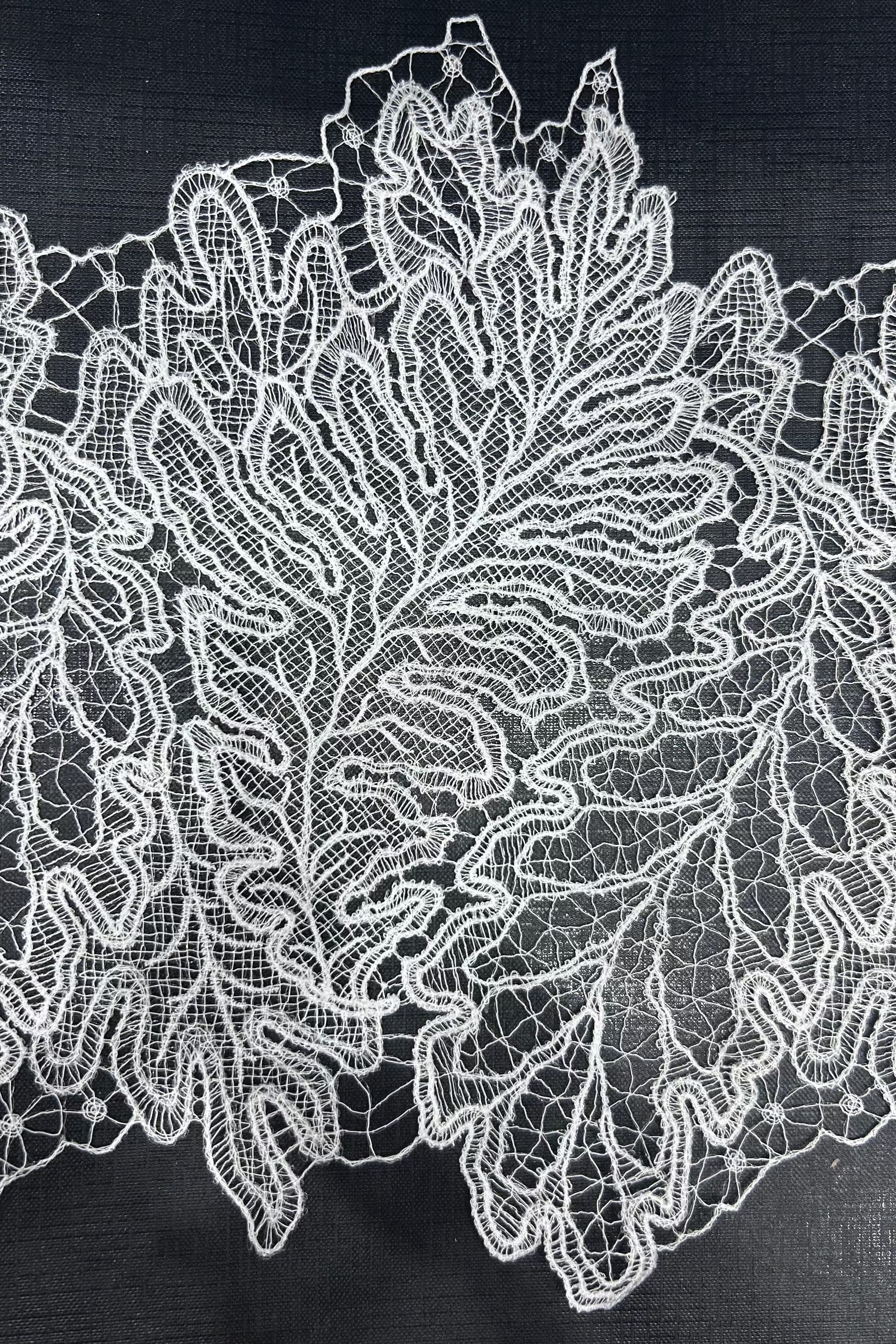 Polyamide Polyester Lace Trim – White – Galedi Pins Textile Accessories