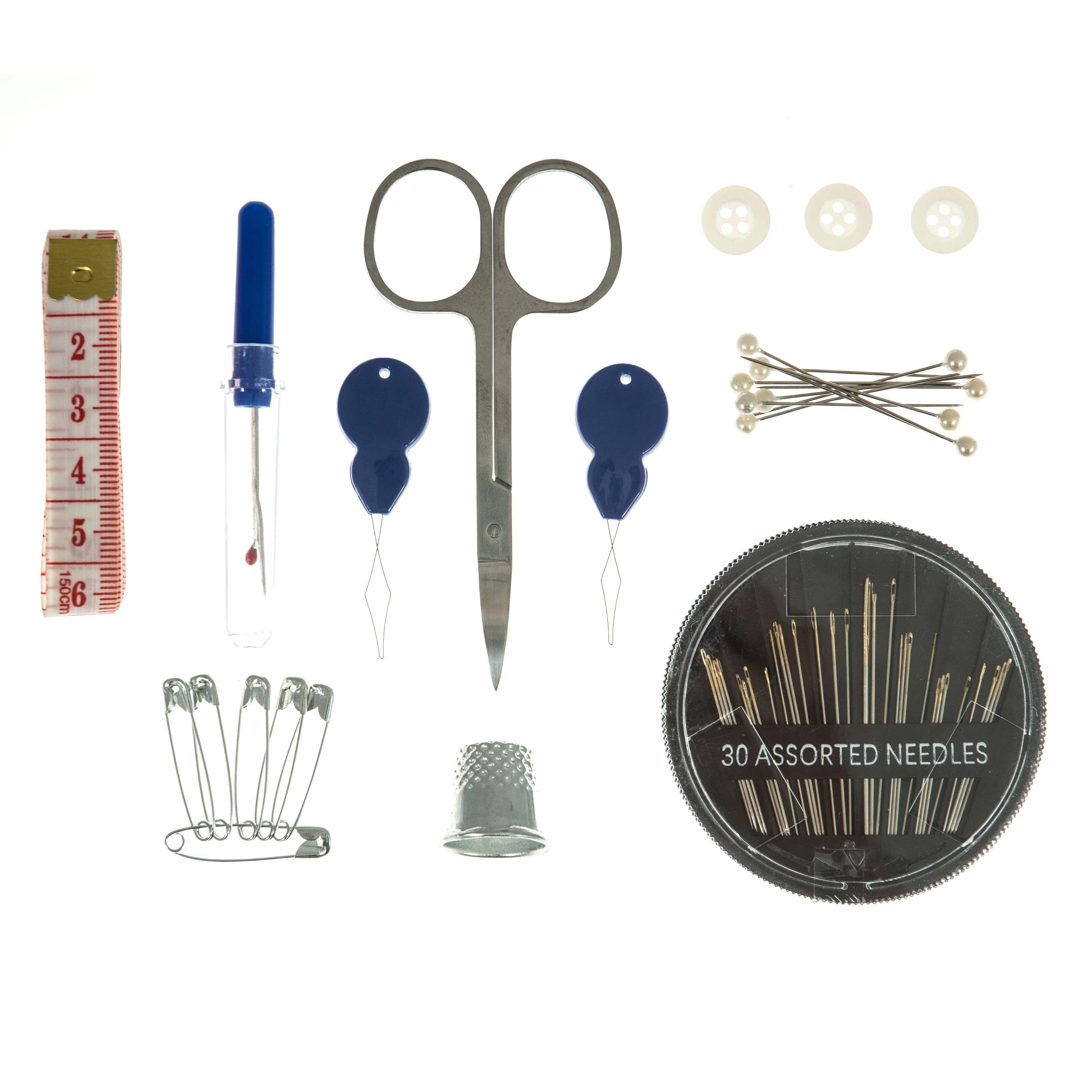 Sewing Kit: Premium: Zip Case: Small: Blue