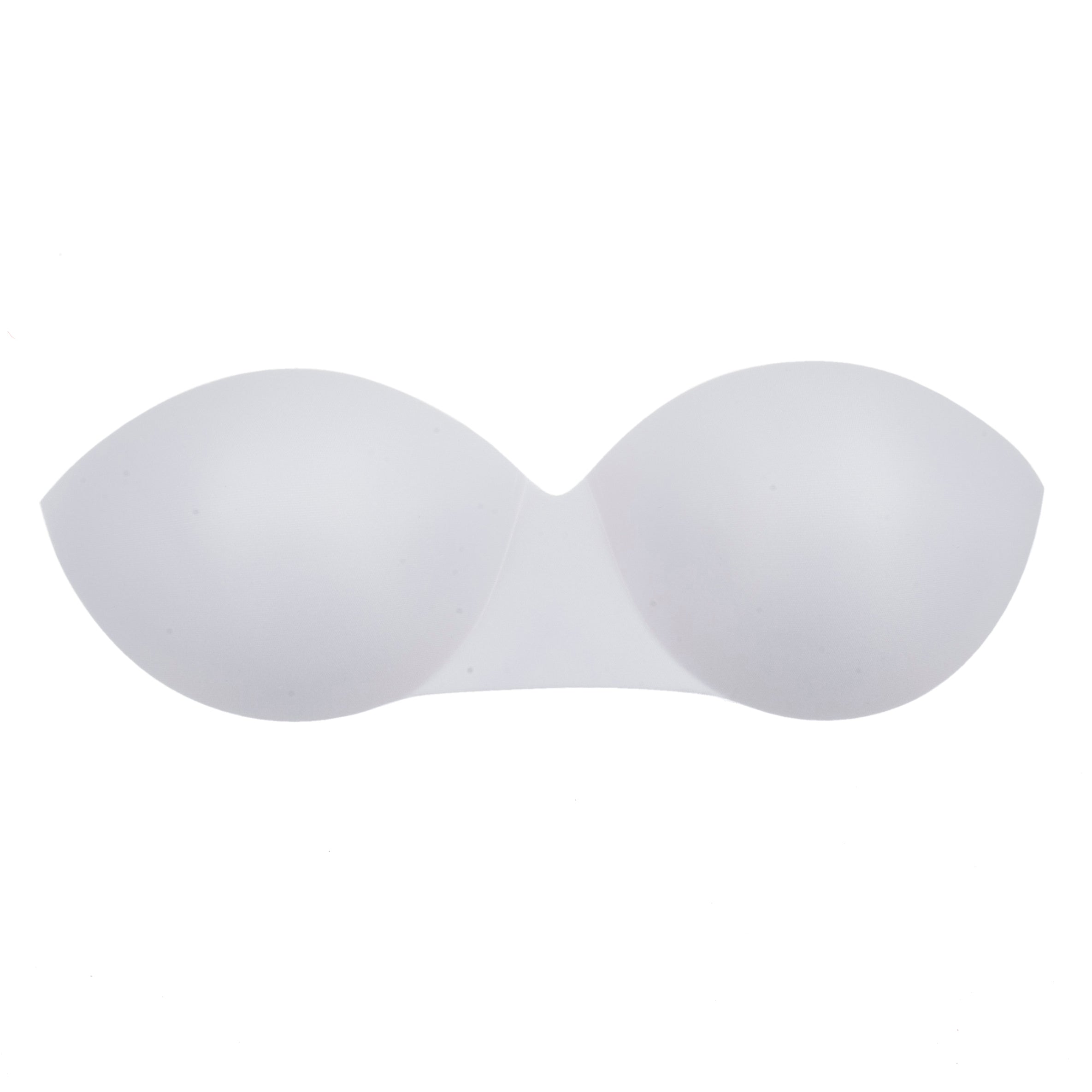 White seamless push-up bra inserts for bust enhancement.