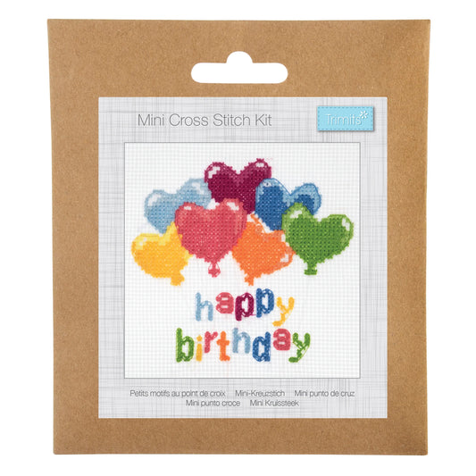 Mini Cross Stitch Kit (Ballon Happy Birthday)