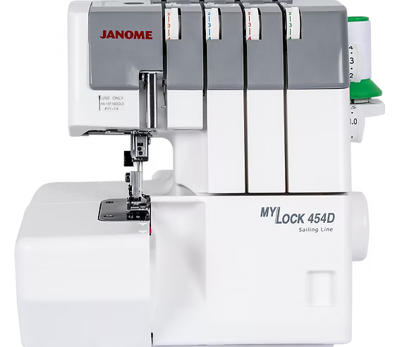Janome MyLock 454D 4-thread overlocker sewing machine.