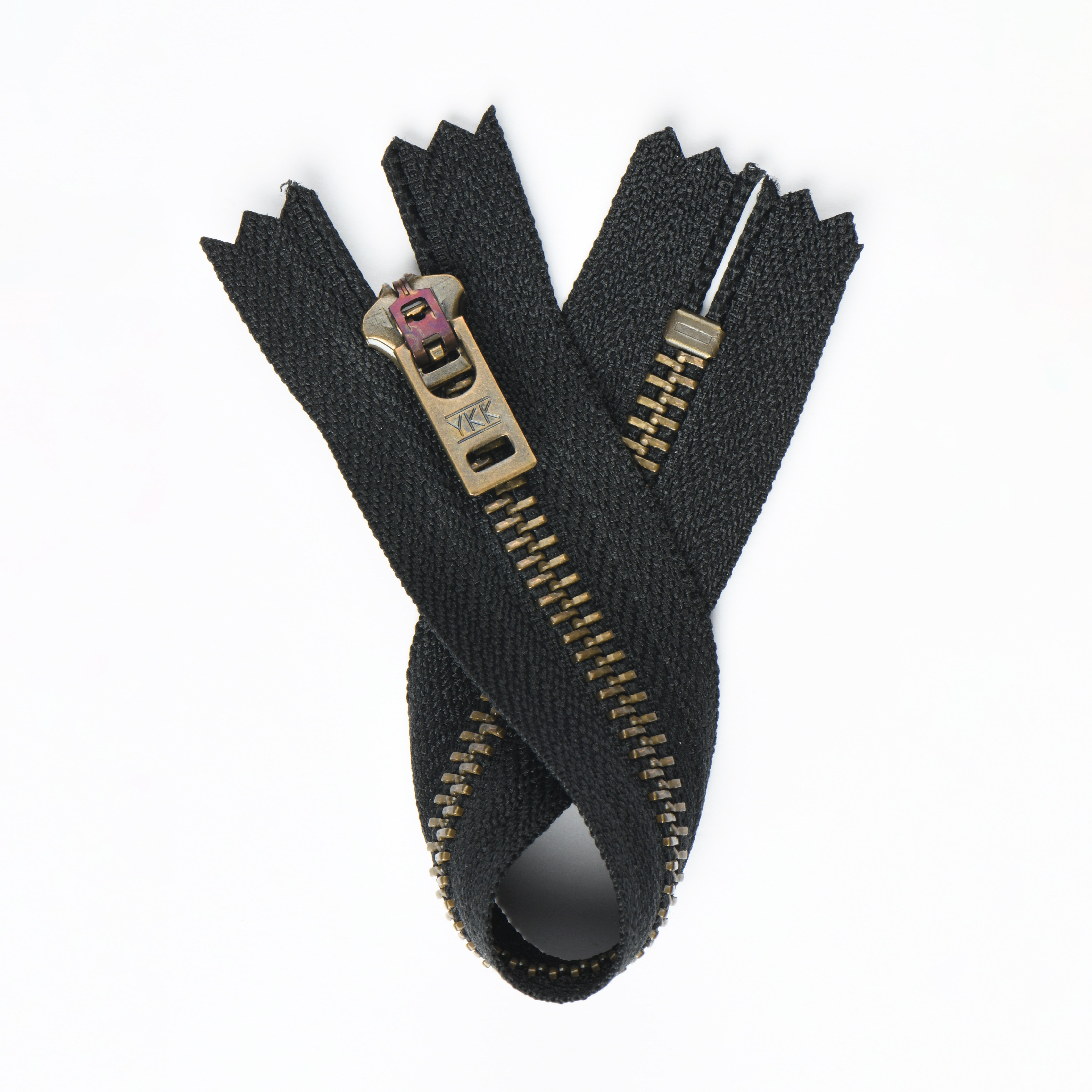 YKK C5 Closed End Zip – 18cm Antique Brass Metal Fastener