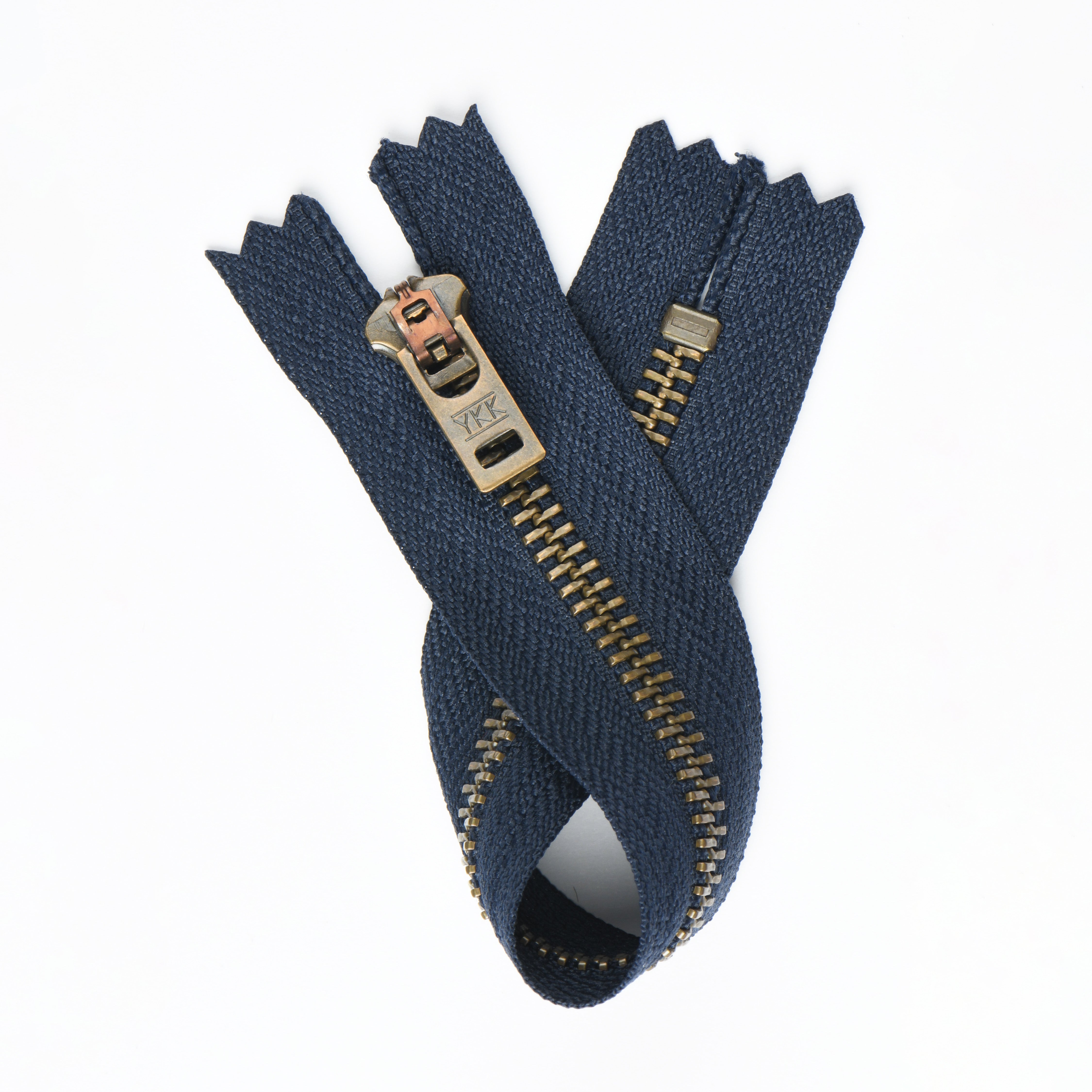 YKK C5 Closed End Zip – 18cm Antique Brass Metal Fastener