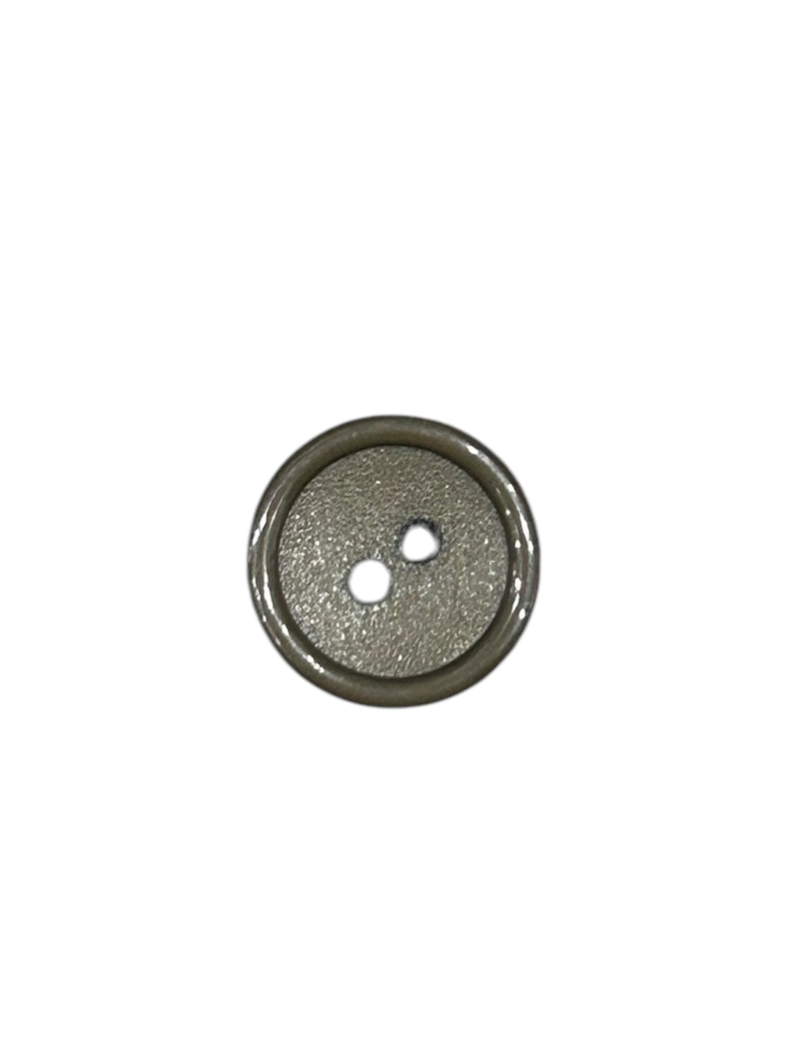 2 Hole Polyester Button, Olive Green, 15mm - Galedi Pins