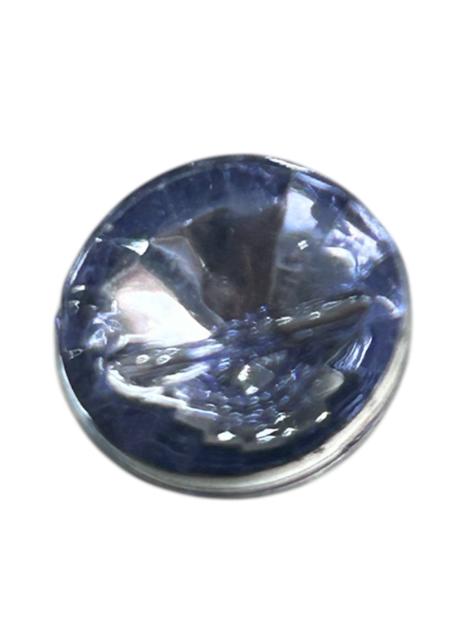 Blue Gem Round Shank Button X0079 - Galedi Pins