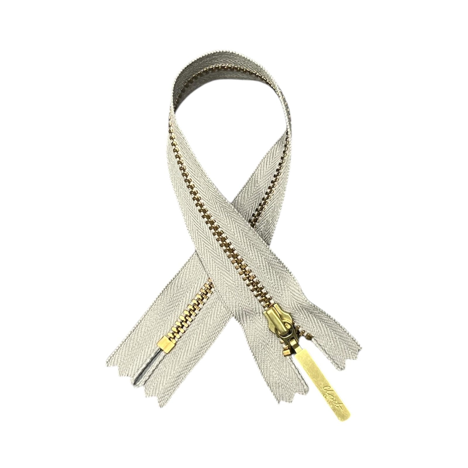 YKK Gold/ Brass Metal Closed End Zip, 25cm/ Many Colours Available